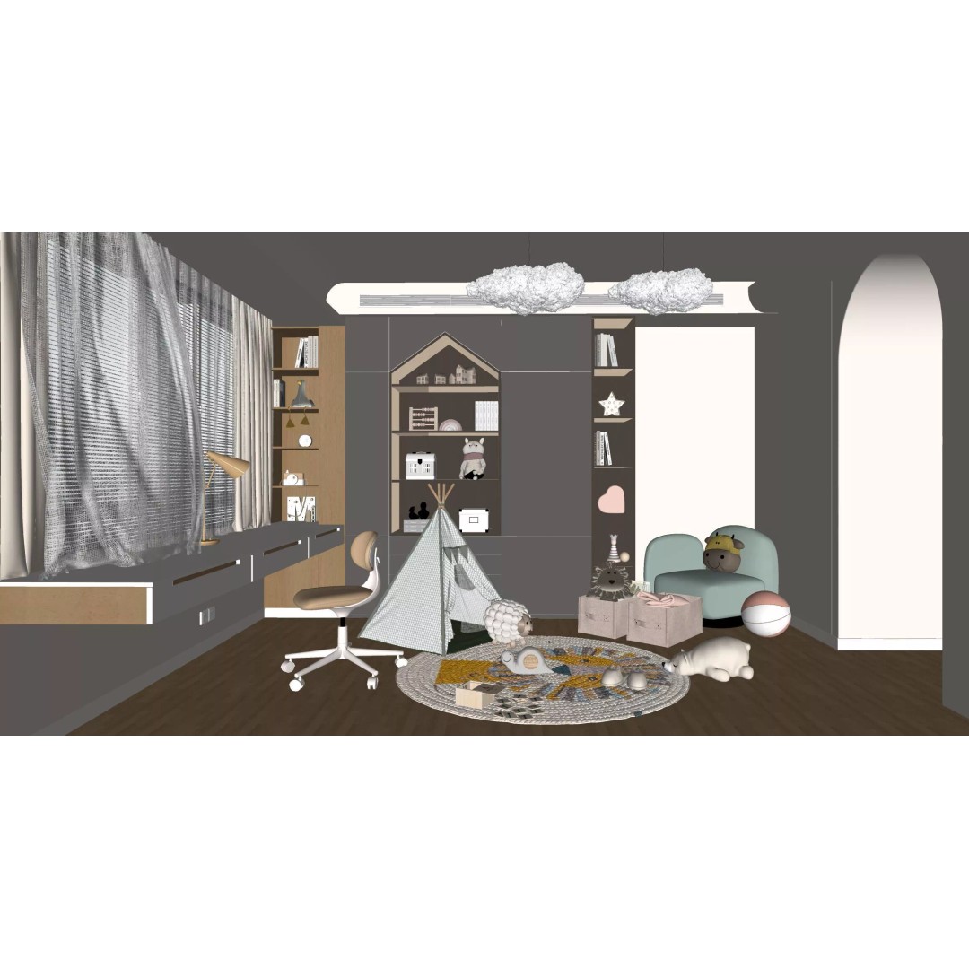 Playroom 3D Model – High-Quality Interior Asset, PBR Textures, FBX, Blender