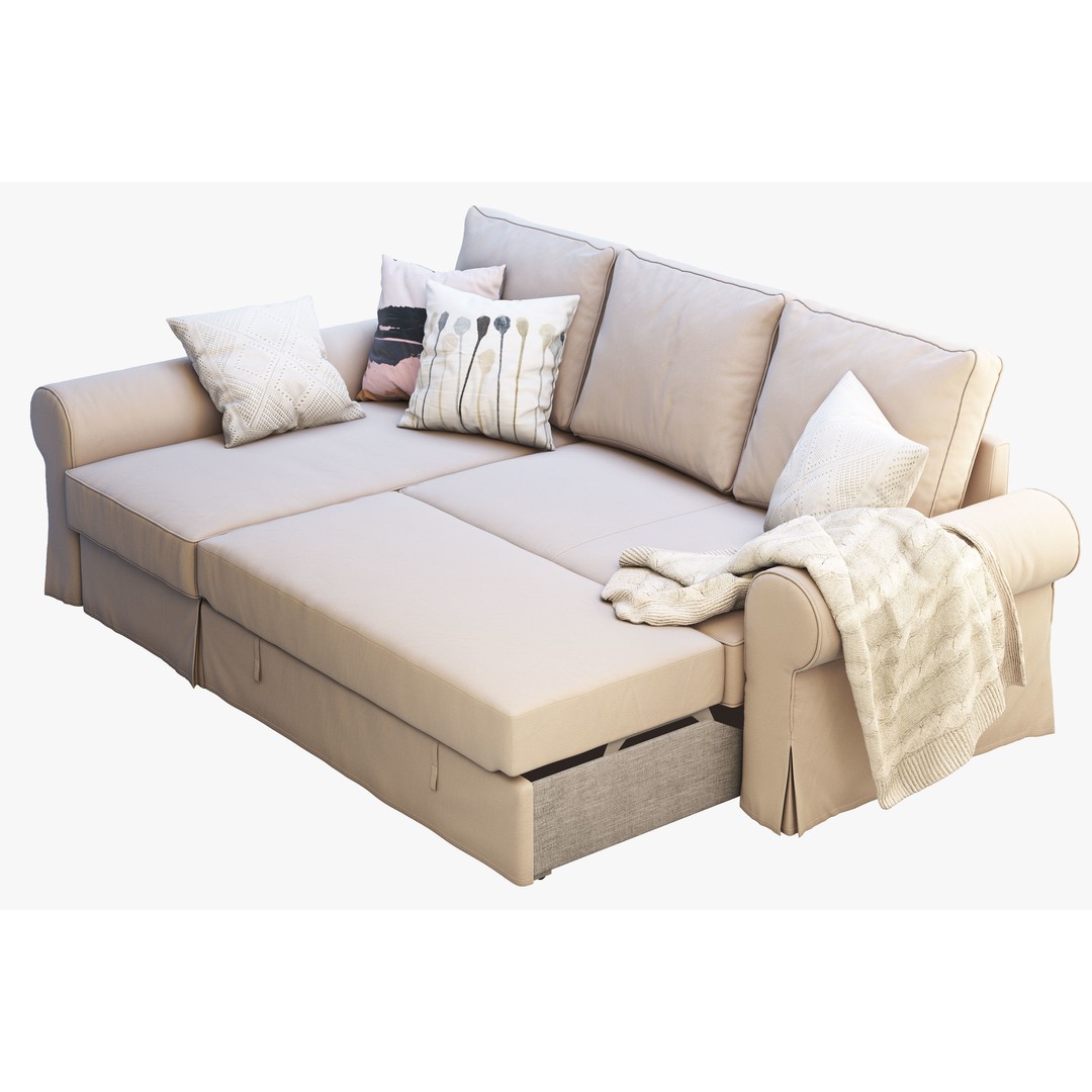 Backabro Sofa 3D Model – Modern Chaise Lounge, FBX, OBJ - View 11