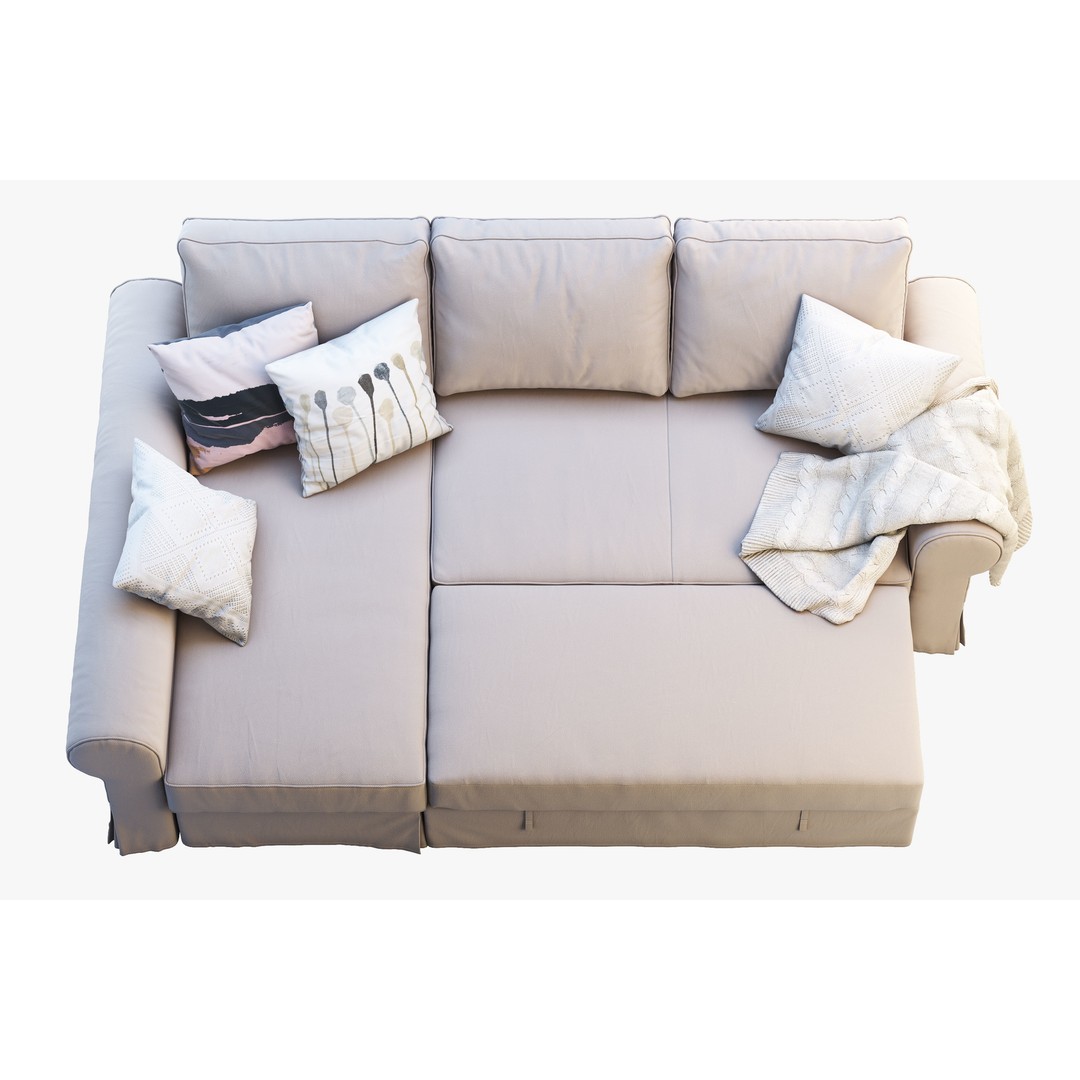 Backabro Sofa 3D Model – Modern Chaise Lounge, FBX, OBJ - View 12
