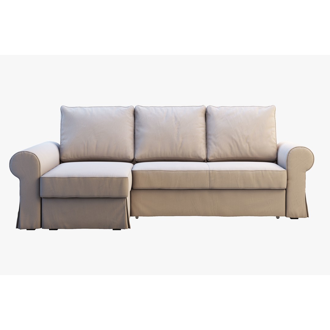 Backabro Sofa 3D Model – Modern Chaise Lounge, FBX, OBJ - View 13