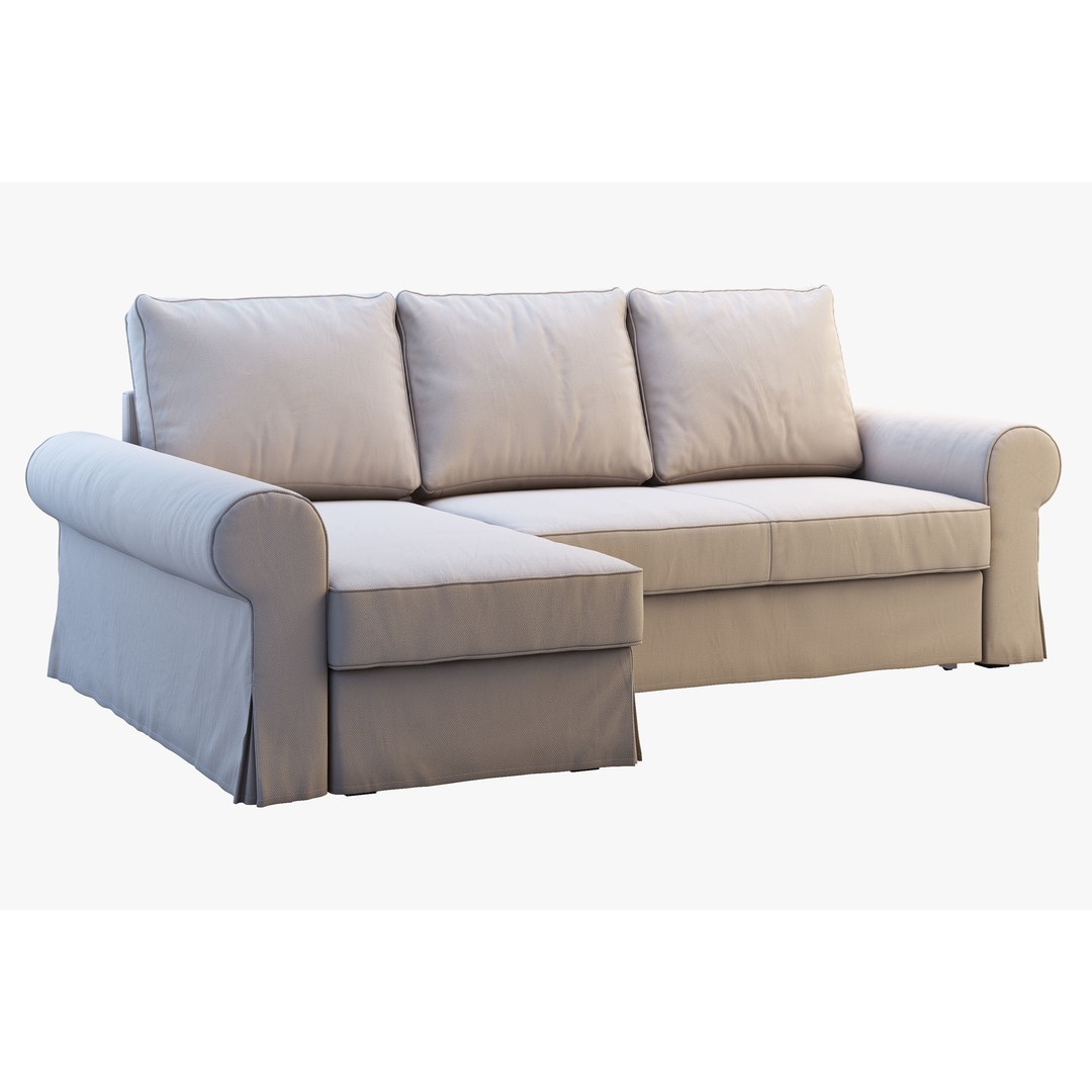 Backabro Sofa 3D Model – Modern Chaise Lounge, FBX, OBJ - View 14