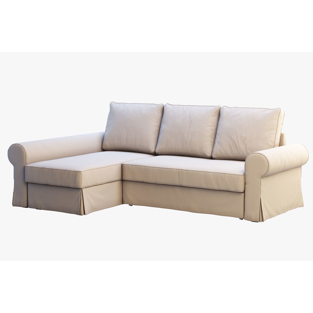 Backabro Sofa 3D Model – Modern Chaise Lounge, FBX, OBJ - View 15