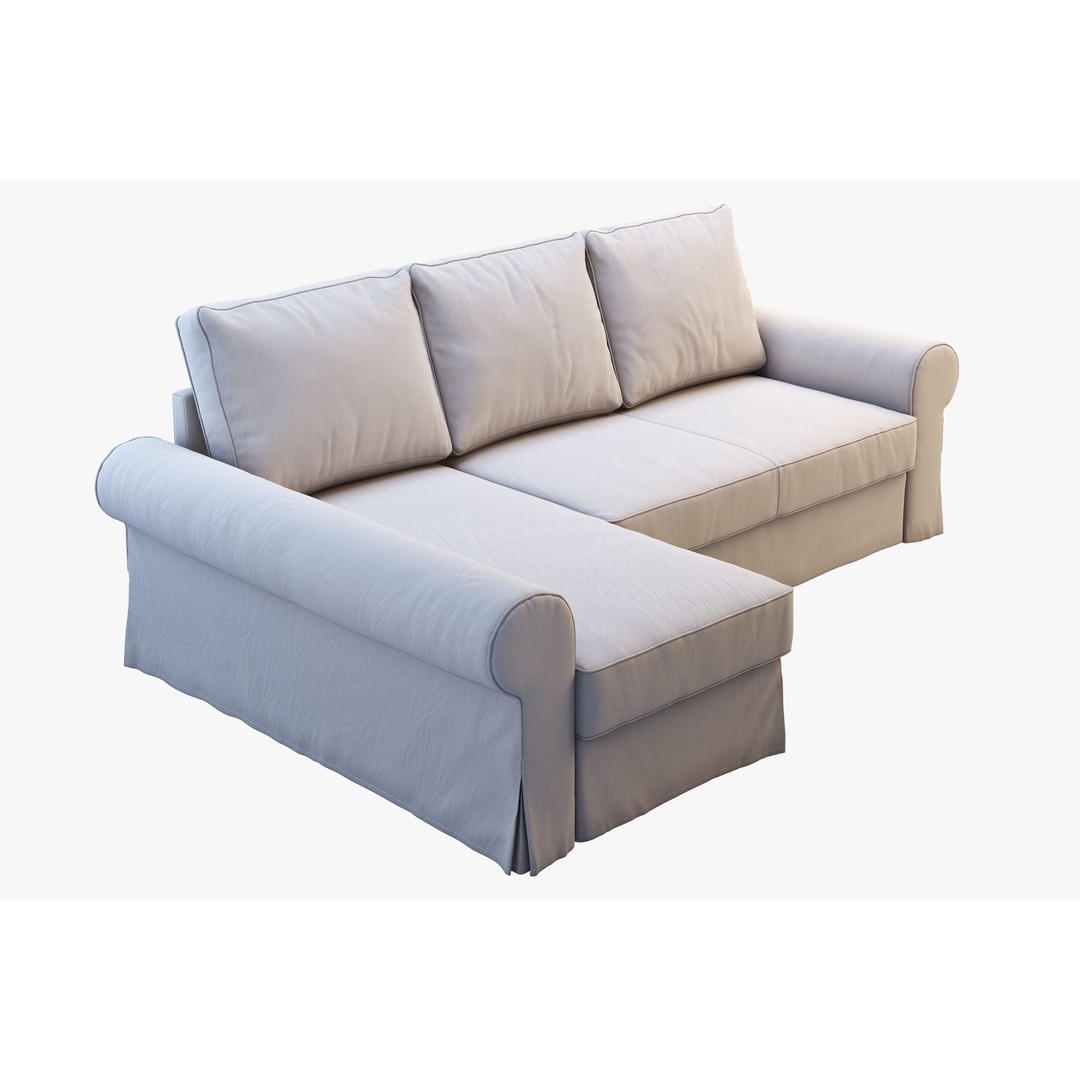 Backabro Sofa 3D Model – Modern Chaise Lounge, FBX, OBJ - View 16