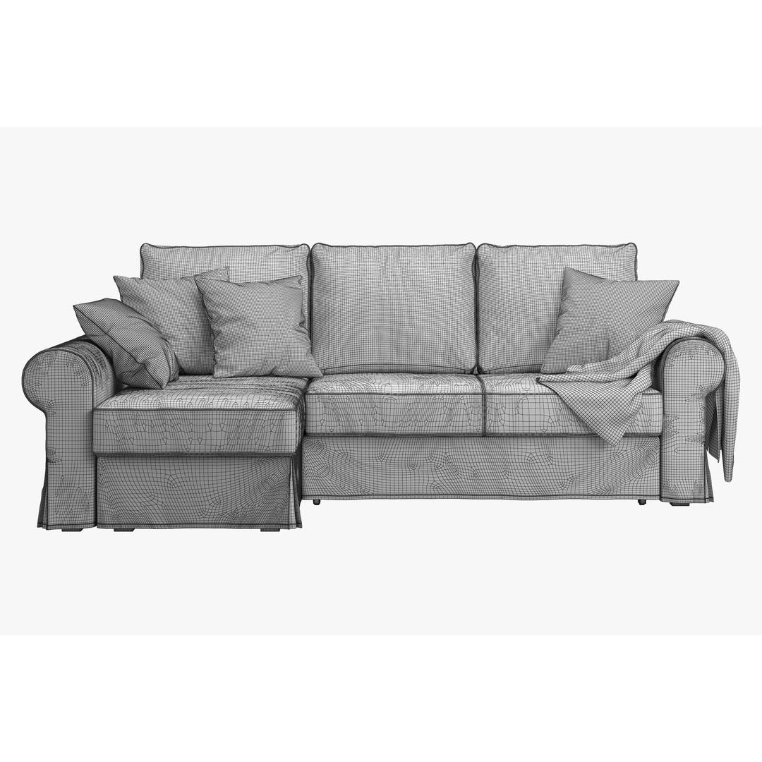 Backabro Sofa 3D Model – Modern Chaise Lounge, FBX, OBJ - View 20