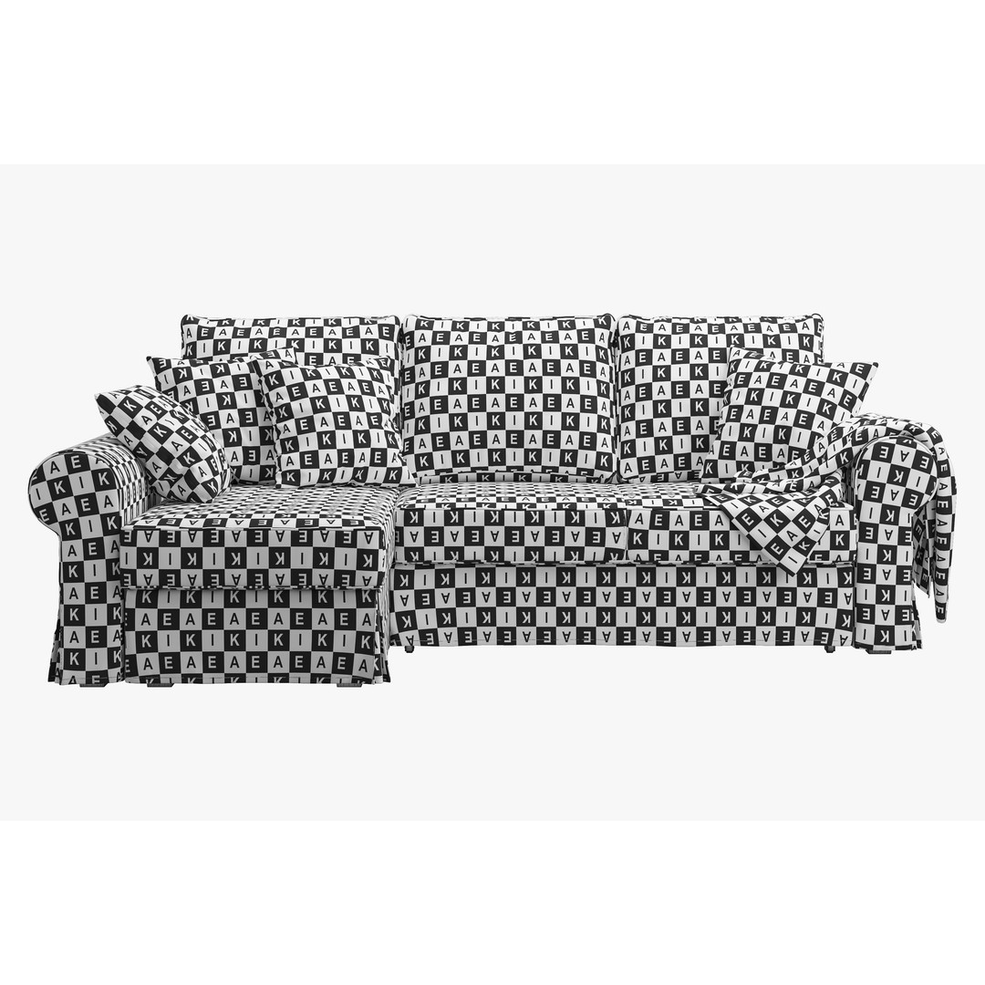 Backabro Sofa 3D Model – Modern Chaise Lounge, FBX, OBJ - View 21