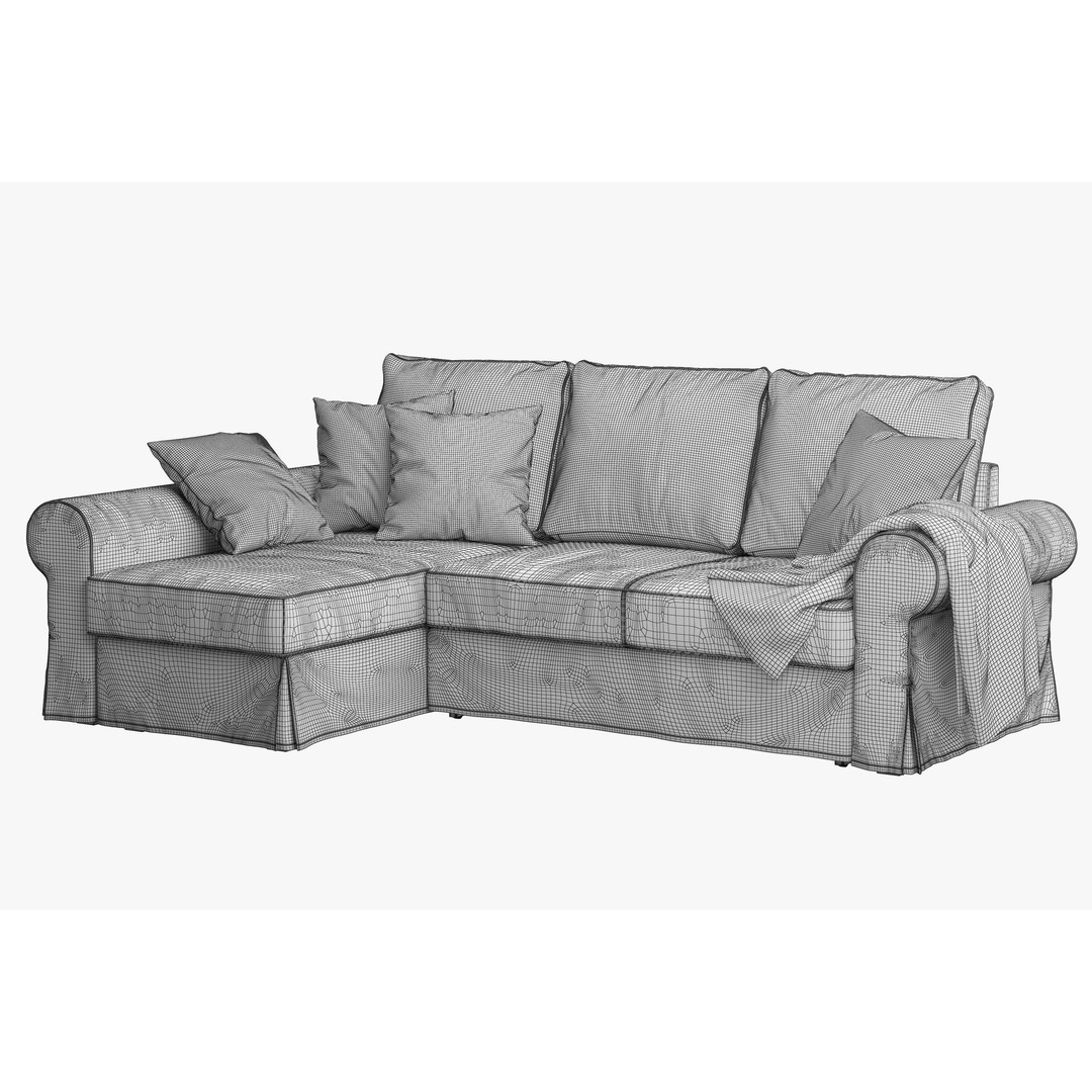 Backabro Sofa 3D Model – Modern Chaise Lounge, FBX, OBJ - View 22