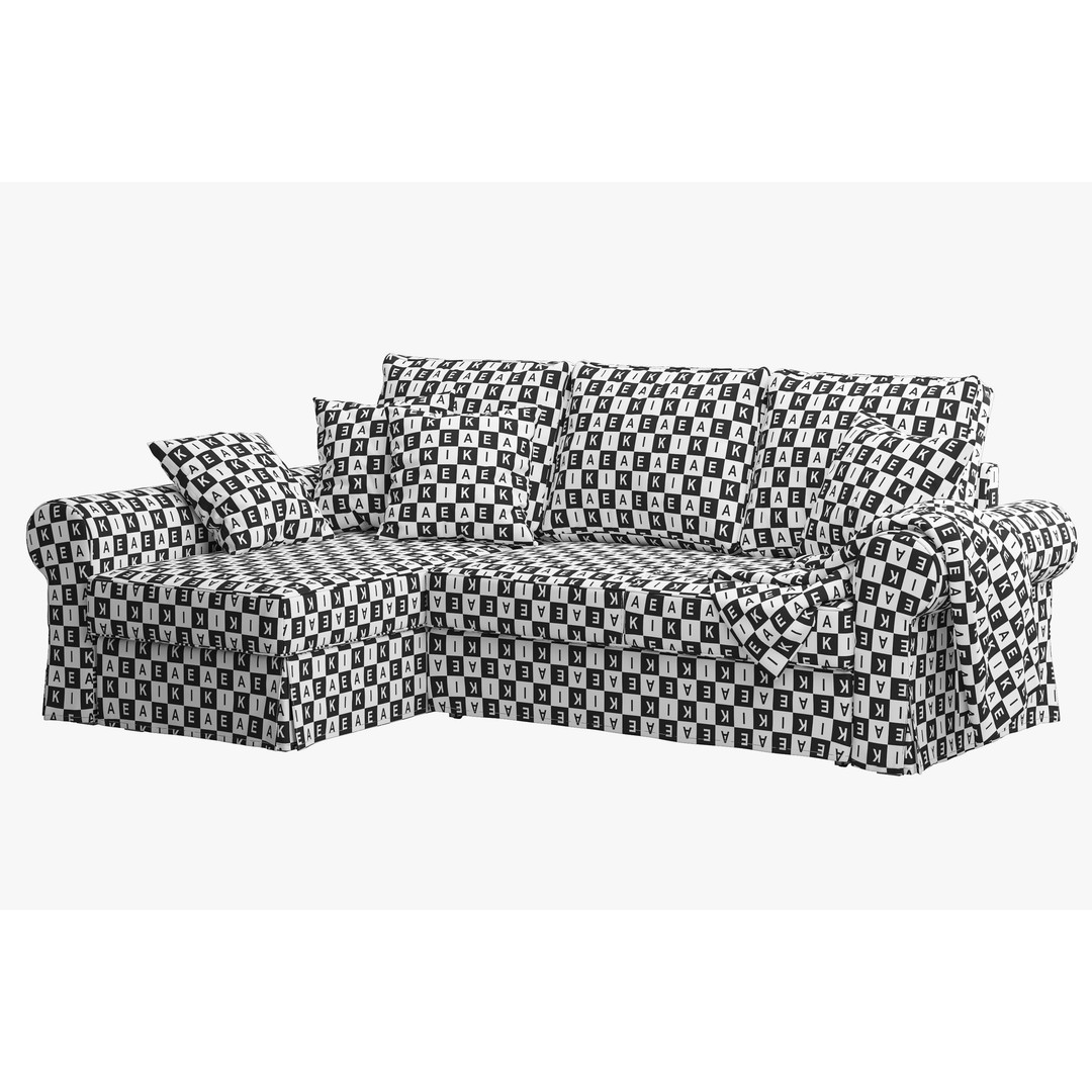 Backabro Sofa 3D Model – Modern Chaise Lounge, FBX, OBJ - View 23