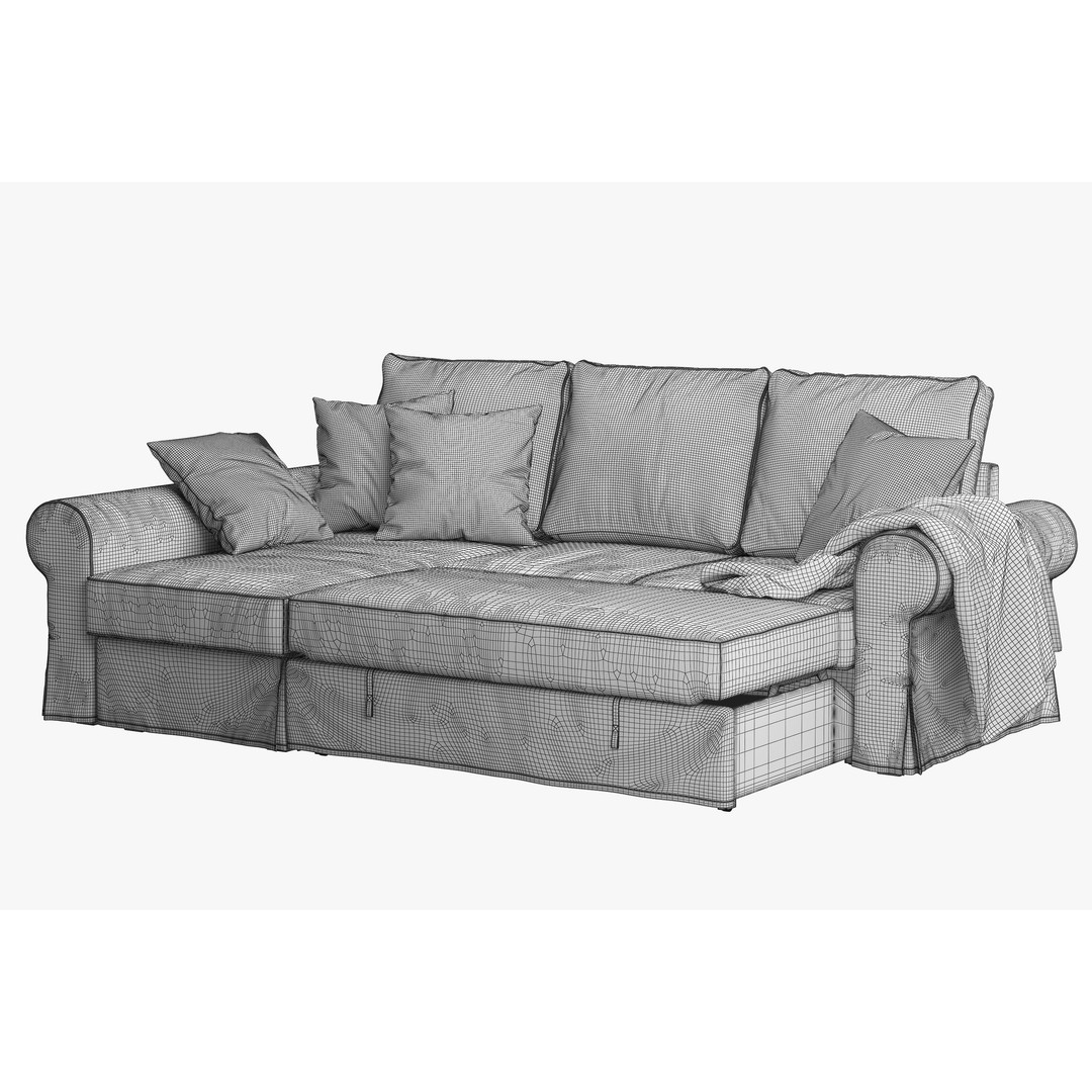 Backabro Sofa 3D Model – Modern Chaise Lounge, FBX, OBJ - View 24