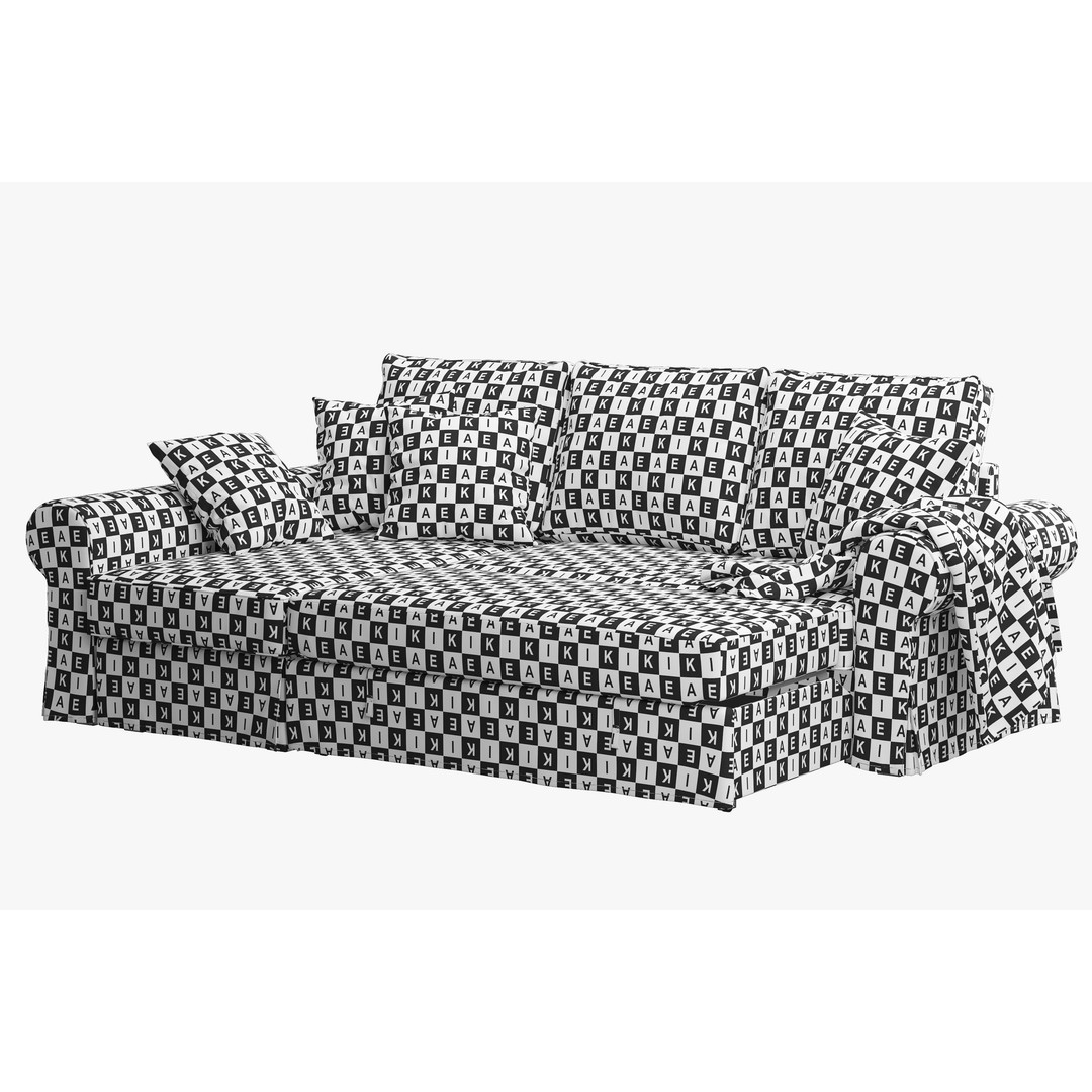Backabro Sofa 3D Model – Modern Chaise Lounge, FBX, OBJ - View 25