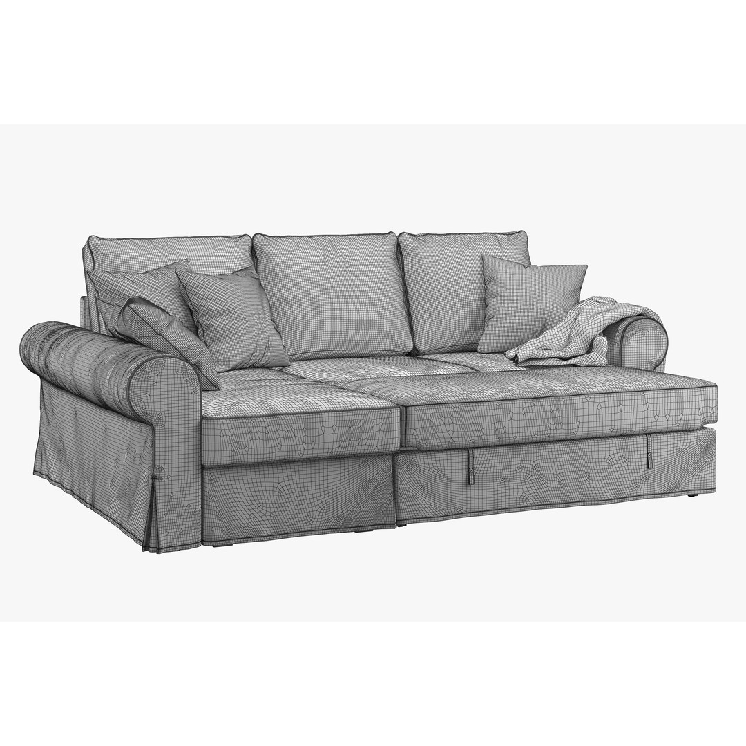Backabro Sofa 3D Model – Modern Chaise Lounge, FBX, OBJ - View 26