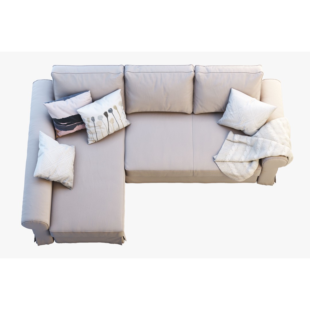 Backabro Sofa 3D Model – Modern Chaise Lounge, FBX, OBJ - View 6