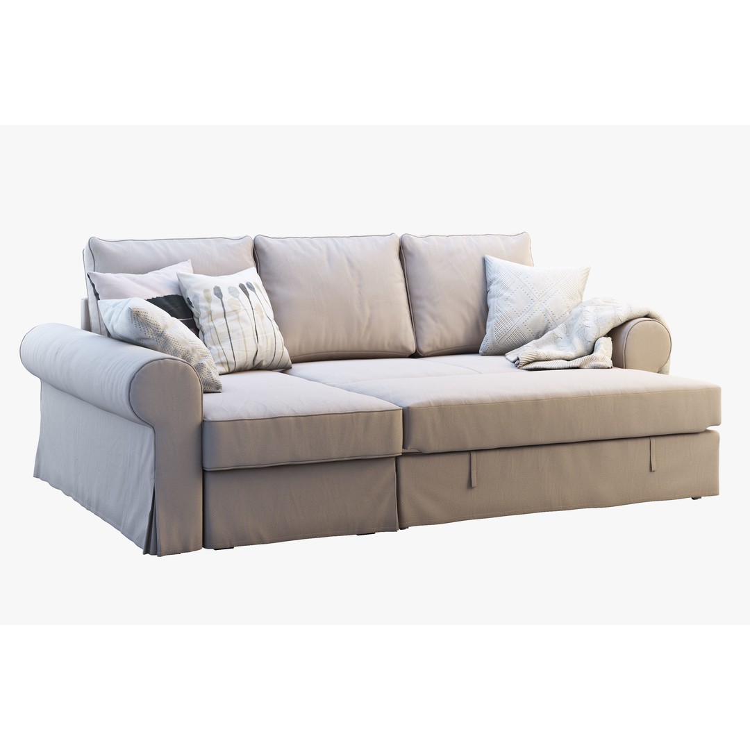 Backabro Sofa 3D Model – Modern Chaise Lounge, FBX, OBJ - View 8