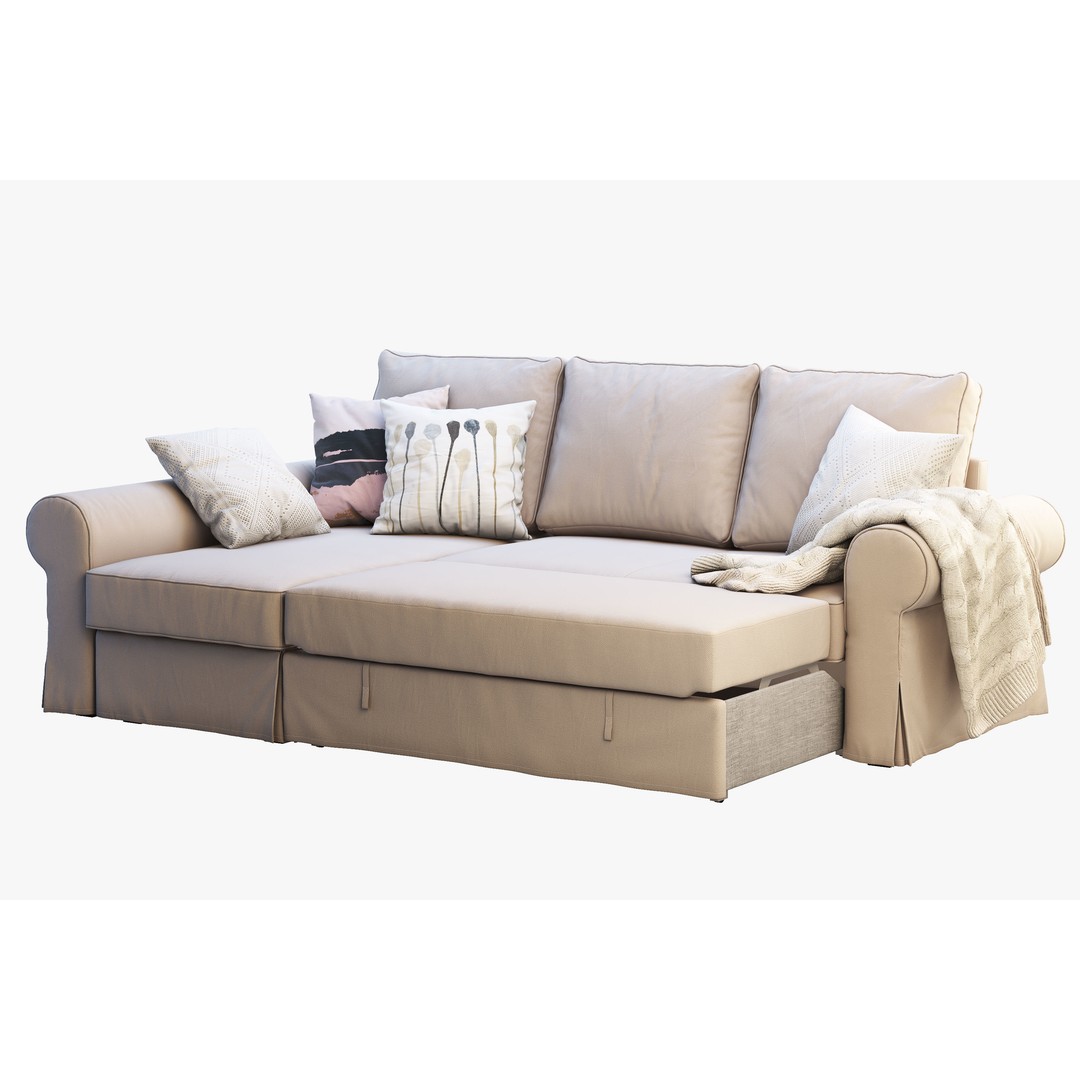 Backabro Sofa 3D Model – Modern Chaise Lounge, FBX, OBJ - View 9
