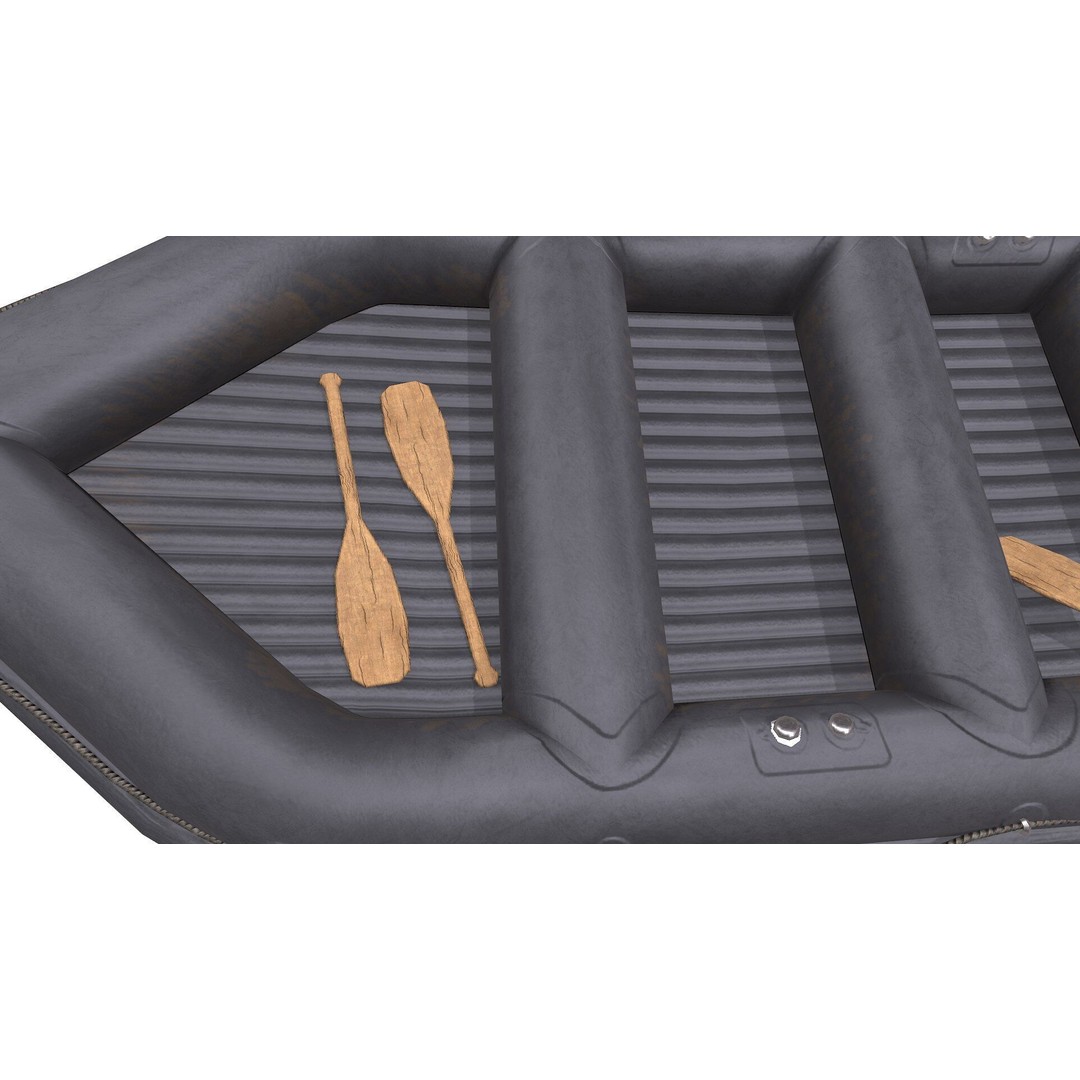 Rubber Boat 3D Model – Low Poly PBR Game Asset, FBX, OBJ - View 16