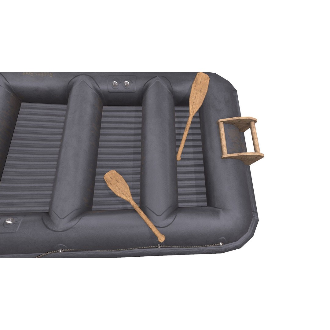 Rubber Boat 3D Model – Low Poly PBR Game Asset, FBX, OBJ - View 17