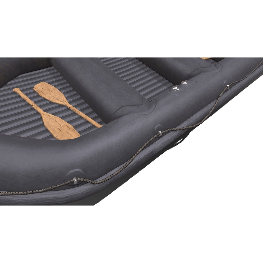 Rubber Boat 3D Model – Low Poly PBR Game Asset, FBX, OBJ - View 18