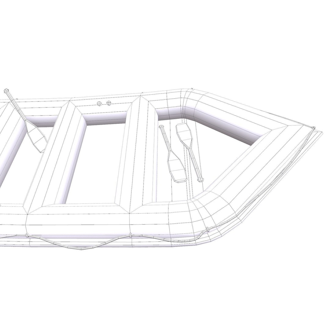 Rubber Boat 3D Model – Low Poly PBR Game Asset, FBX, OBJ - View 25