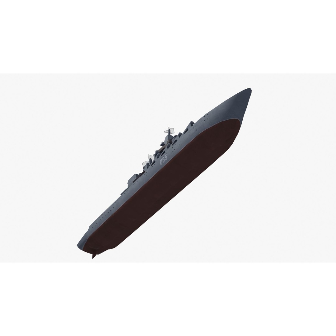 Slava Class Cruiser 3D Model – Low Poly Game-Ready Asset, FBX, OBJ
