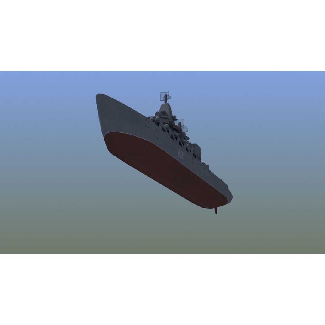Slava Class Cruiser 3D Model – Low Poly Game-Ready Asset, FBX, OBJ - View 17