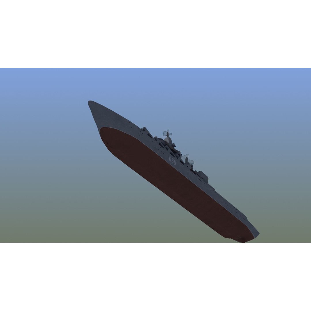 Slava Class Cruiser 3D Model – Low Poly Game-Ready Asset, FBX, OBJ - View 18