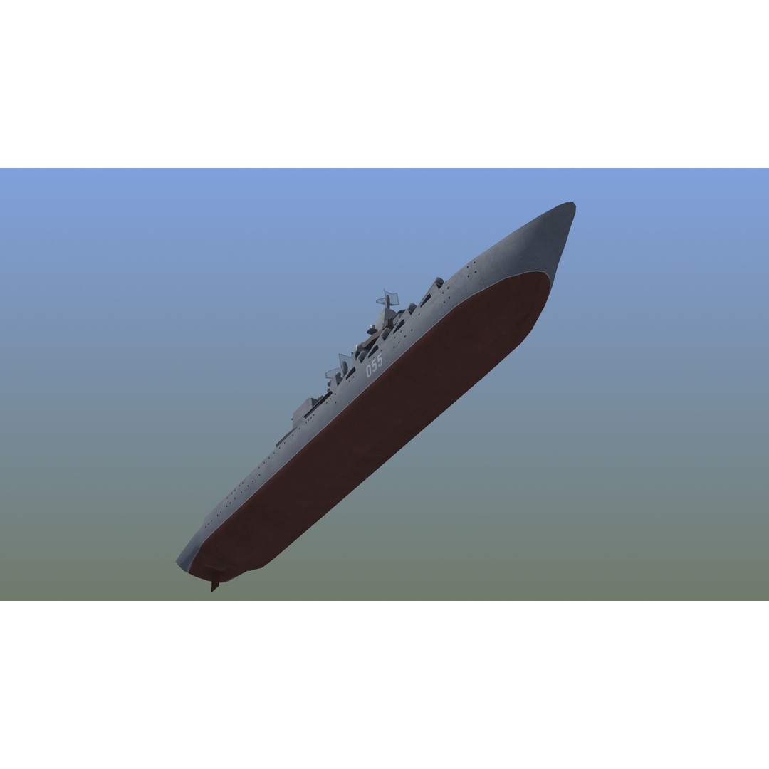 Slava Class Cruiser 3D Model – Low Poly Game-Ready Asset, FBX, OBJ - View 20