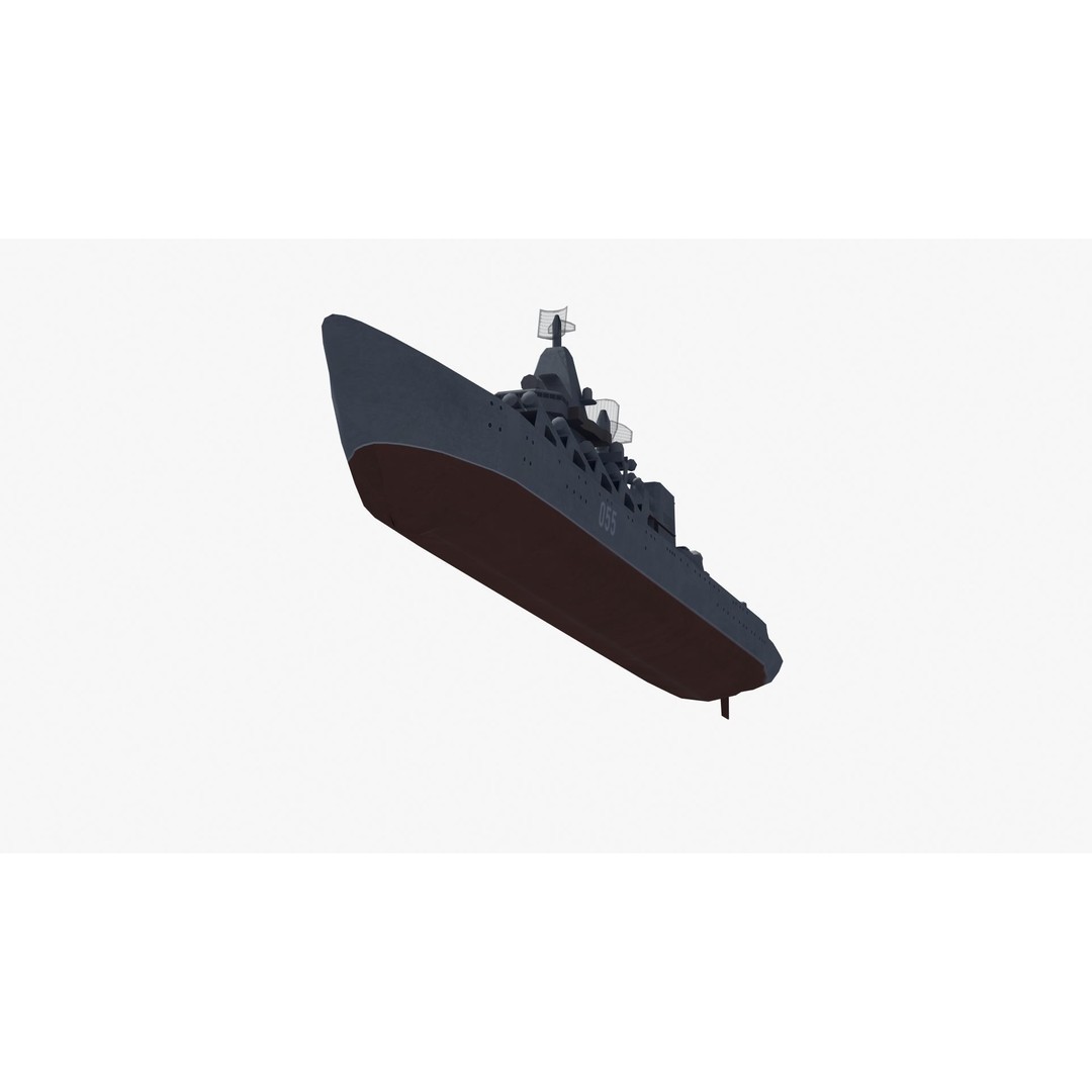Slava Class Cruiser 3D Model – Low Poly Game-Ready Asset, FBX, OBJ - View 36
