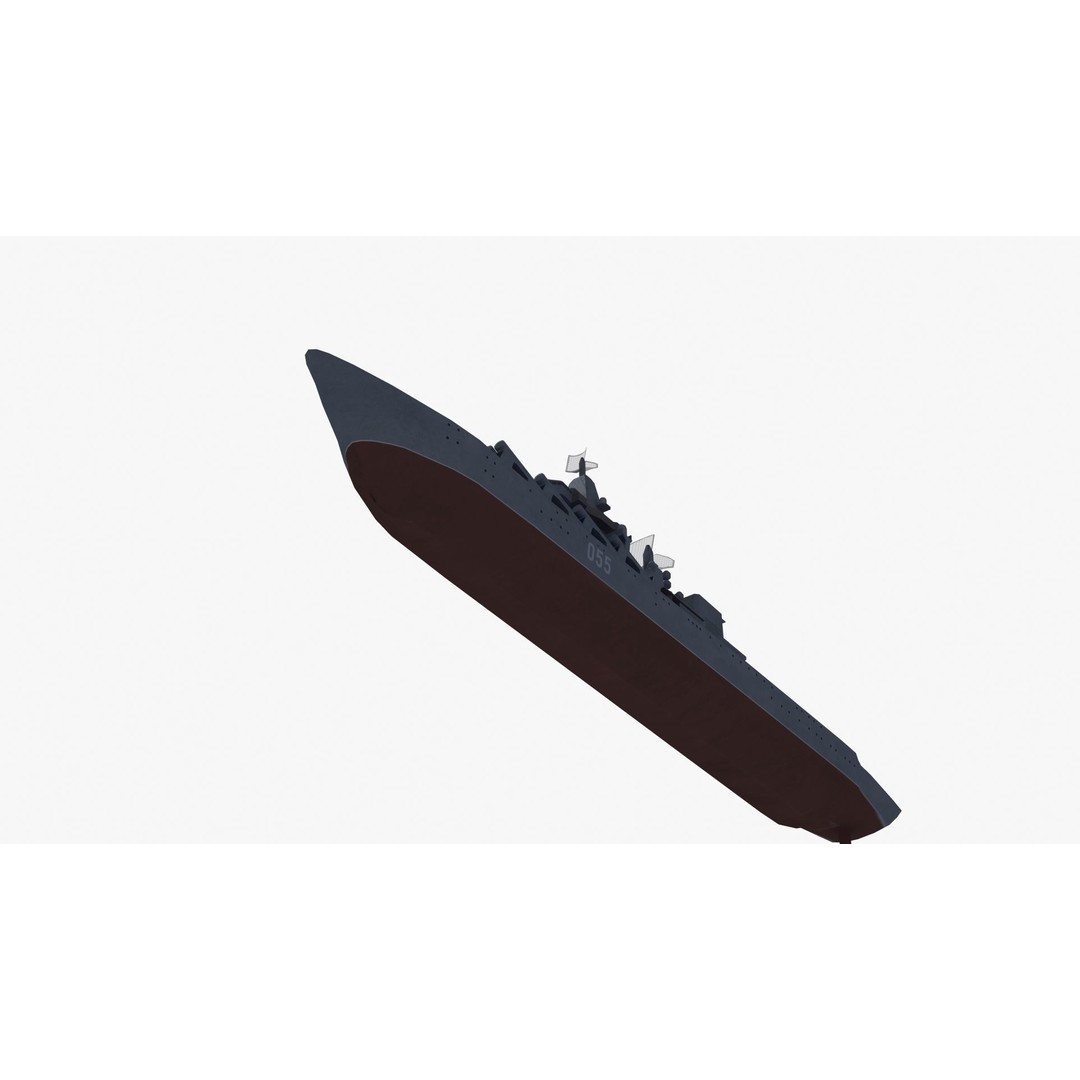 Slava Class Cruiser 3D Model – Low Poly Game-Ready Asset, FBX, OBJ - View 37