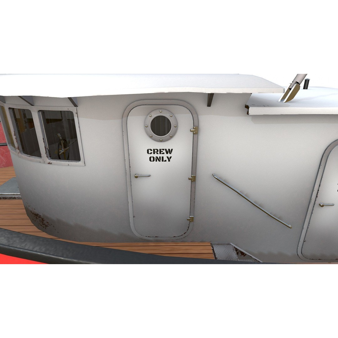 Old Fishing Boat 3D Model – Low Poly PBR Game Asset, FBX & OBJ - View 20