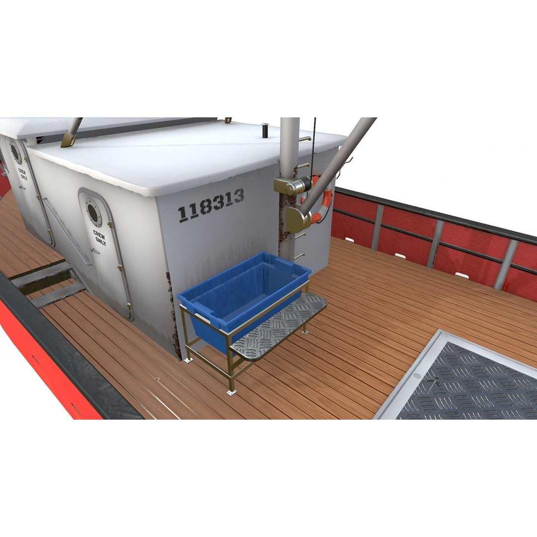 Old Fishing Boat 3D Model – Low Poly PBR Game Asset, FBX & OBJ - View 22