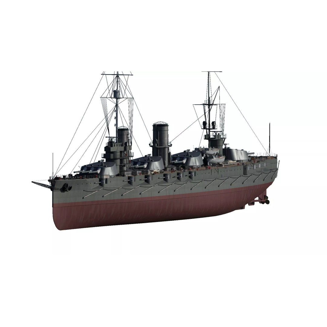 Imperial Russian Navy Dreadnought Battleship 3D Model – Detailed, Game-Ready, FBX - View 2