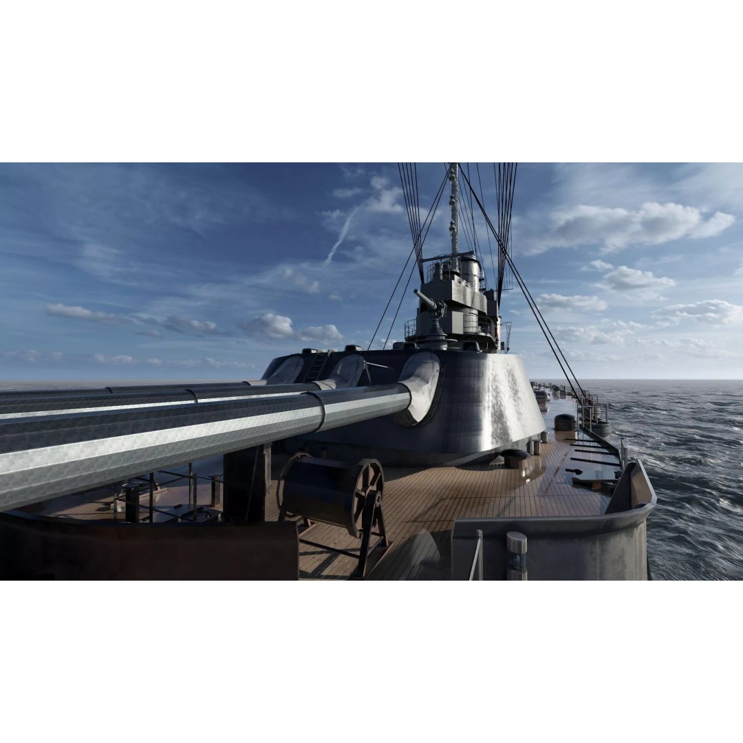Imperial Russian Navy Dreadnought Battleship 3D Model – Detailed, Game-Ready, FBX - View 26