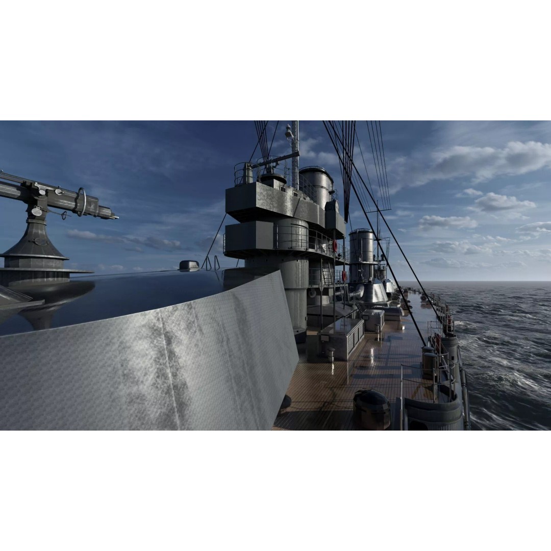 Imperial Russian Navy Dreadnought Battleship 3D Model – Detailed, Game-Ready, FBX - View 27