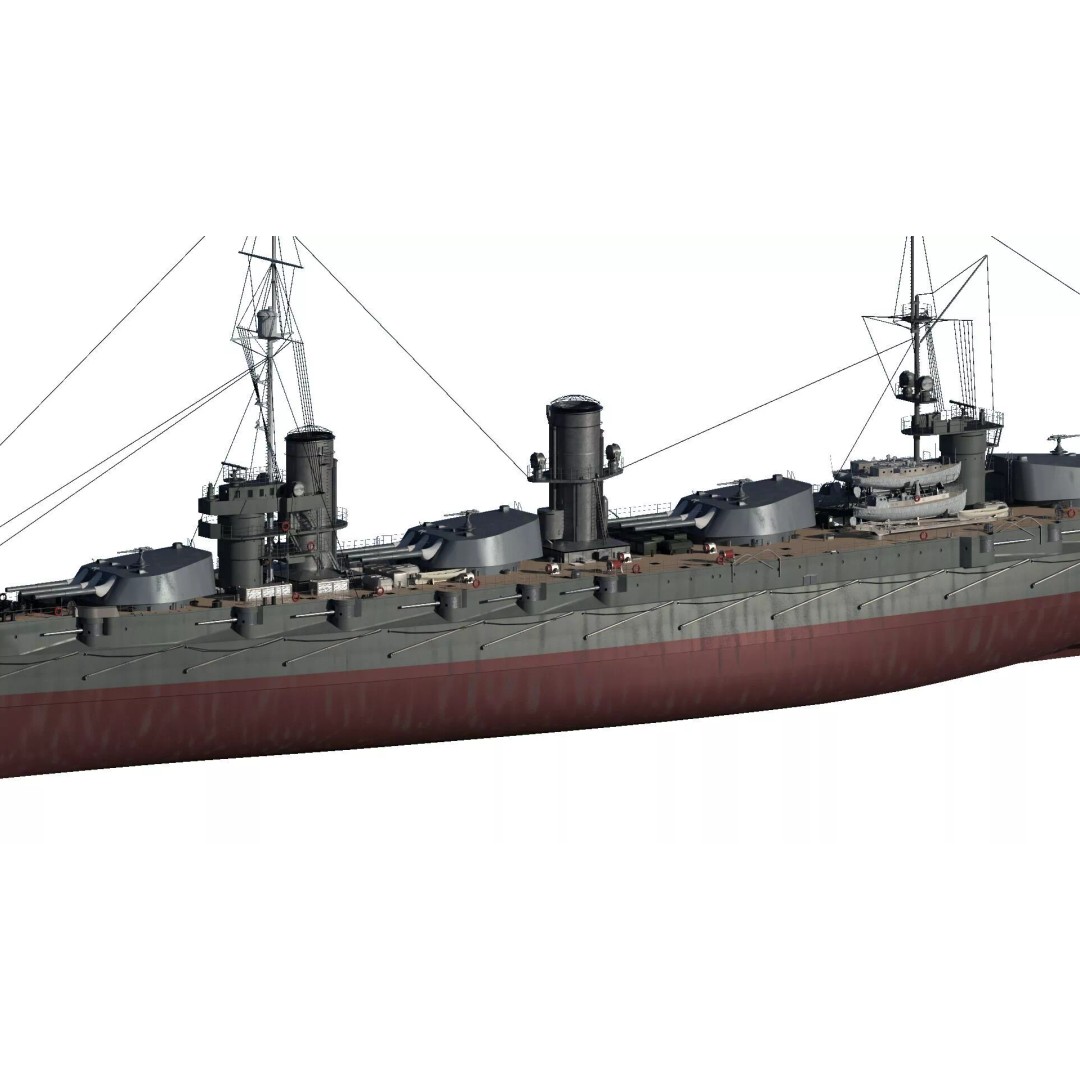Imperial Russian Navy Dreadnought Battleship 3D Model – Detailed, Game-Ready, FBX - View 3