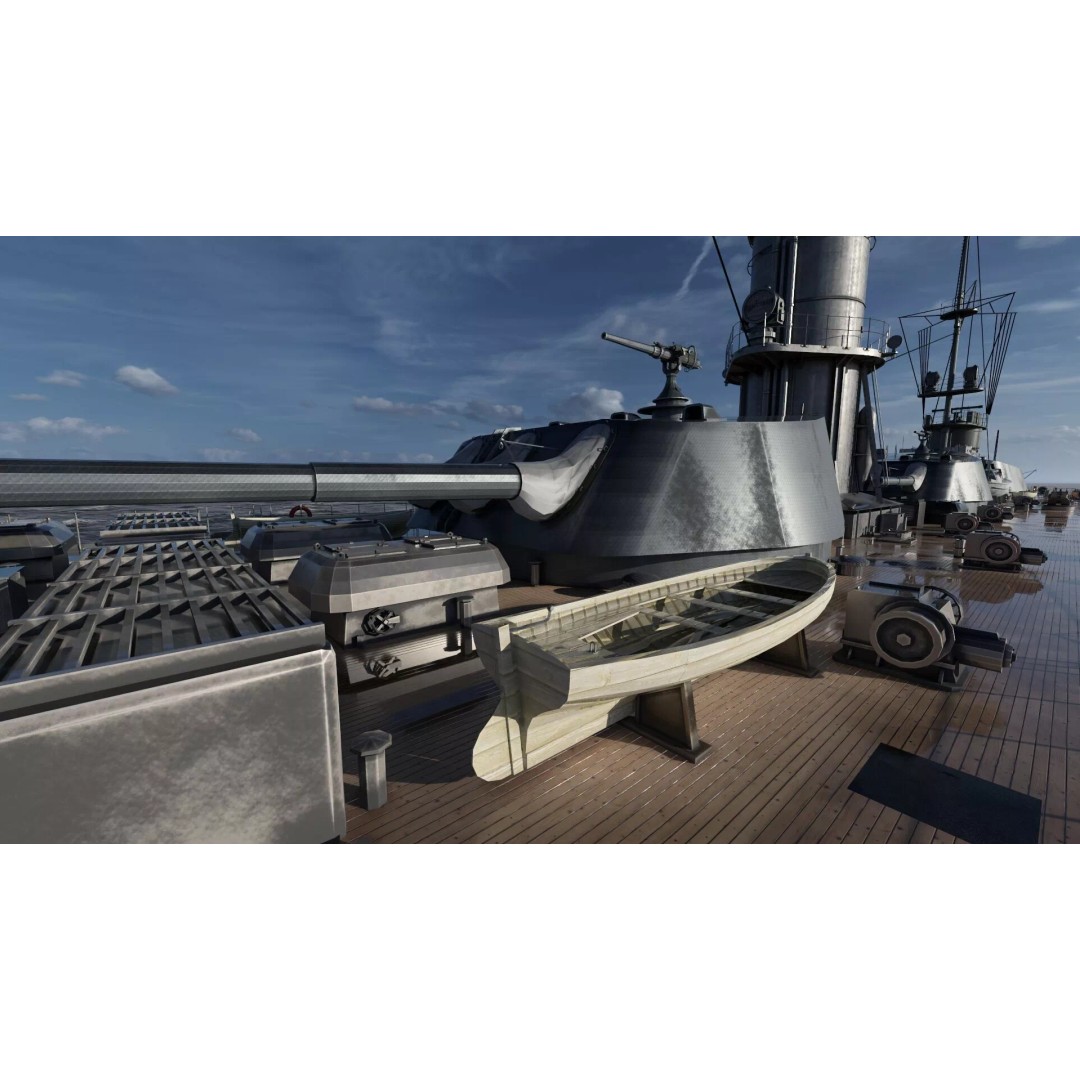 Imperial Russian Navy Dreadnought Battleship 3D Model – Detailed, Game-Ready, FBX - View 34
