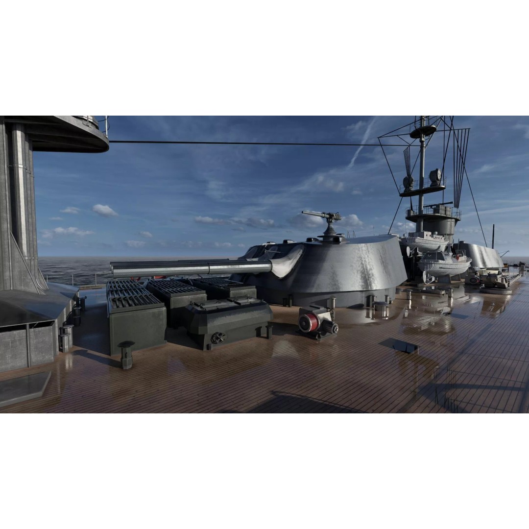 Imperial Russian Navy Dreadnought Battleship 3D Model – Detailed, Game-Ready, FBX - View 37
