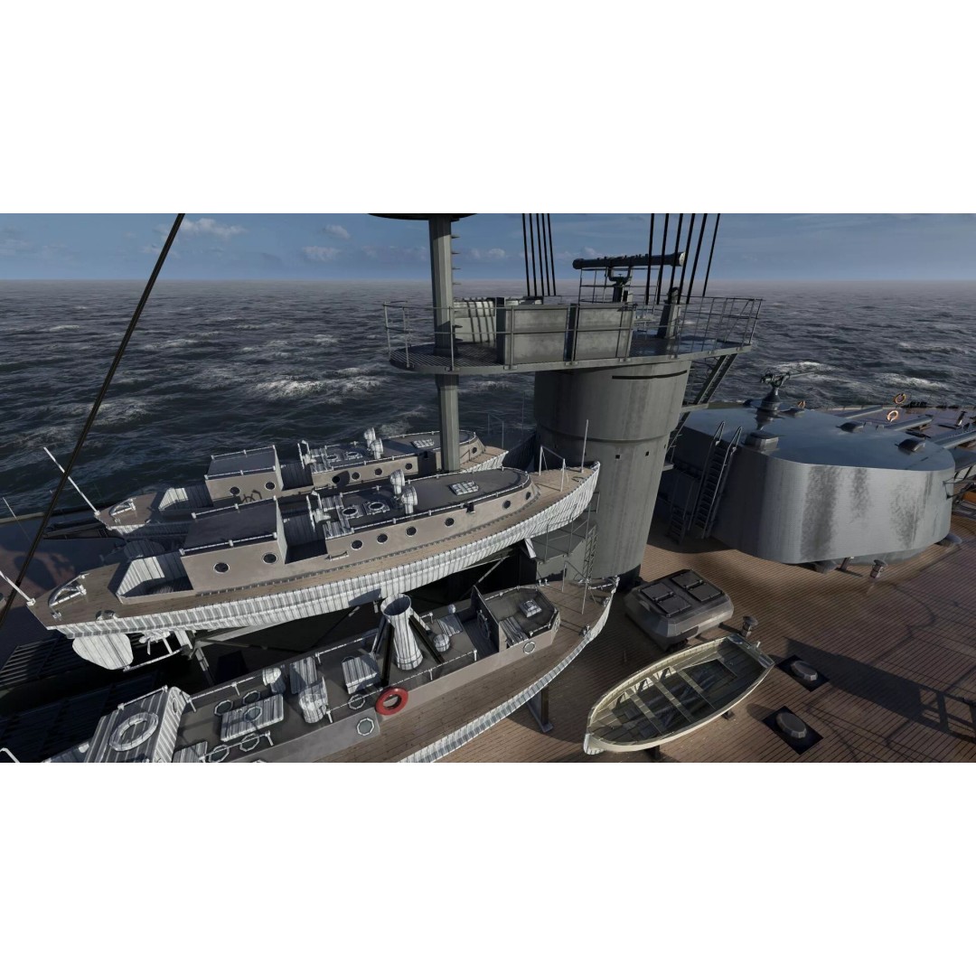 Imperial Russian Navy Dreadnought Battleship 3D Model – Detailed, Game-Ready, FBX - View 39