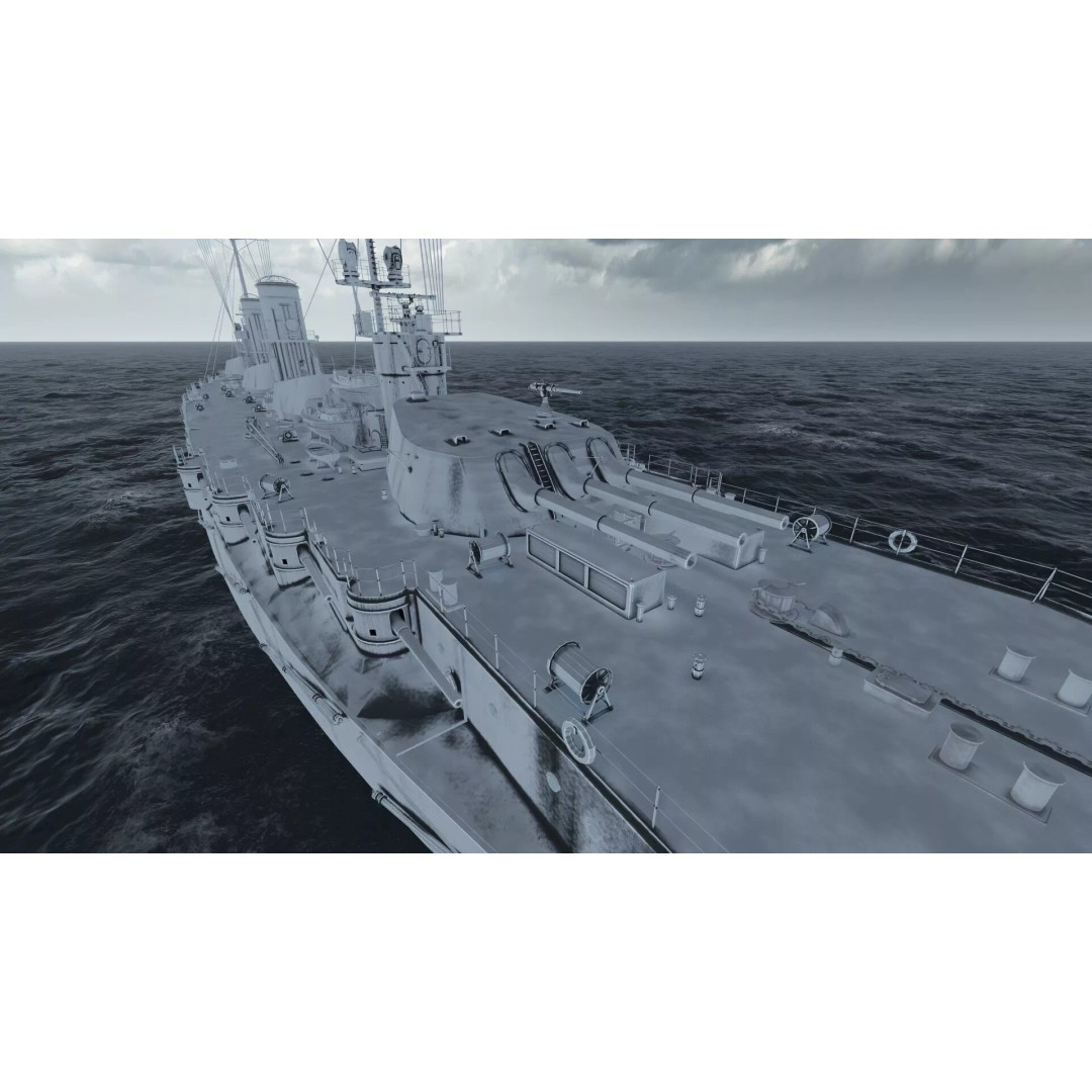Imperial Russian Navy Dreadnought Battleship 3D Model – Detailed, Game-Ready, FBX - View 44