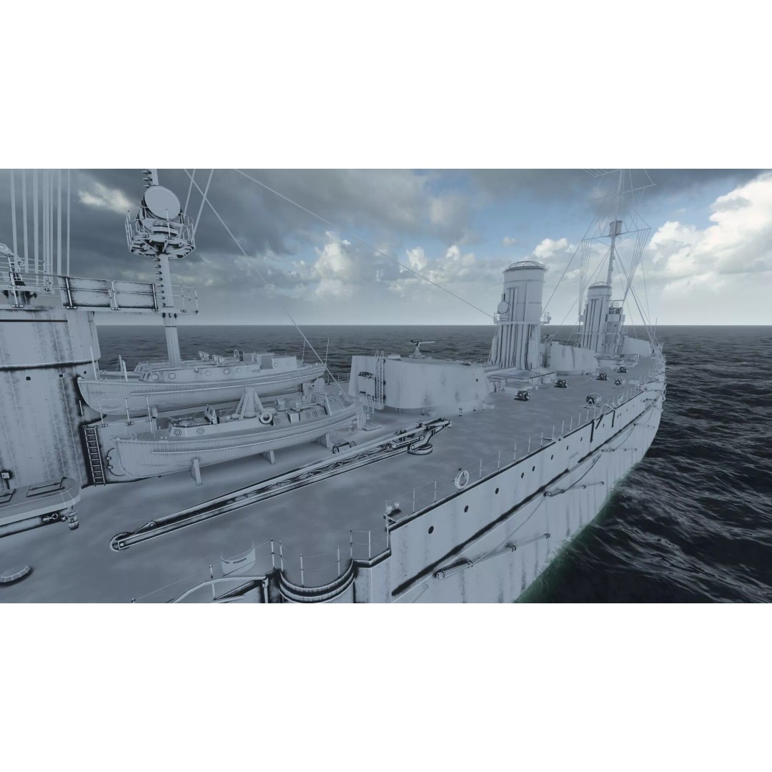 Imperial Russian Navy Dreadnought Battleship 3D Model – Detailed, Game-Ready, FBX - View 46