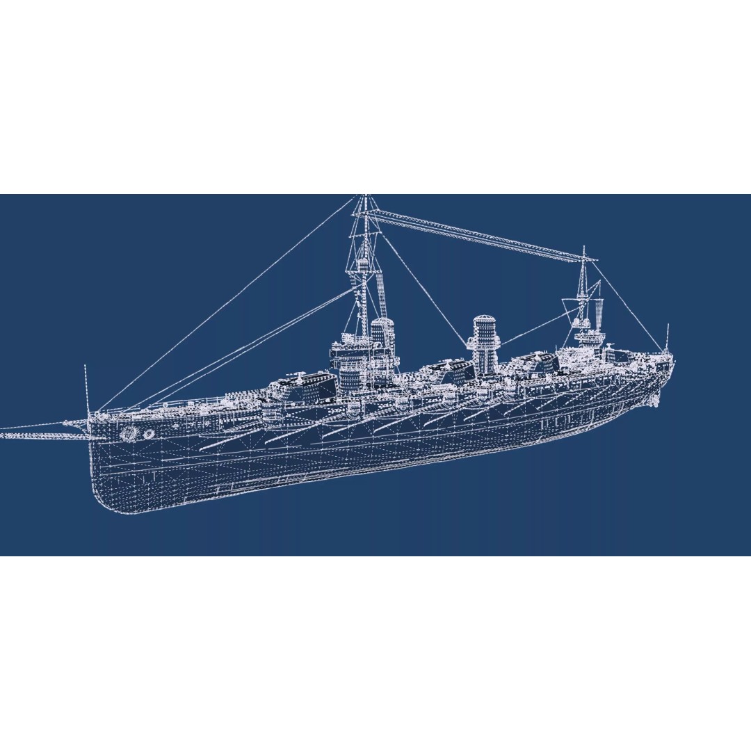 Imperial Russian Navy Dreadnought Battleship 3D Model – Detailed, Game-Ready, FBX - View 49