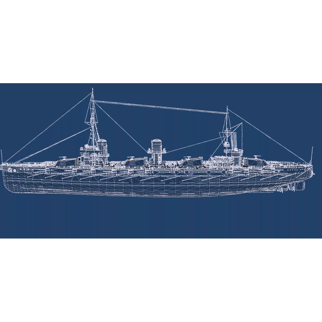 Imperial Russian Navy Dreadnought Battleship 3D Model – Detailed, Game-Ready, FBX - View 50