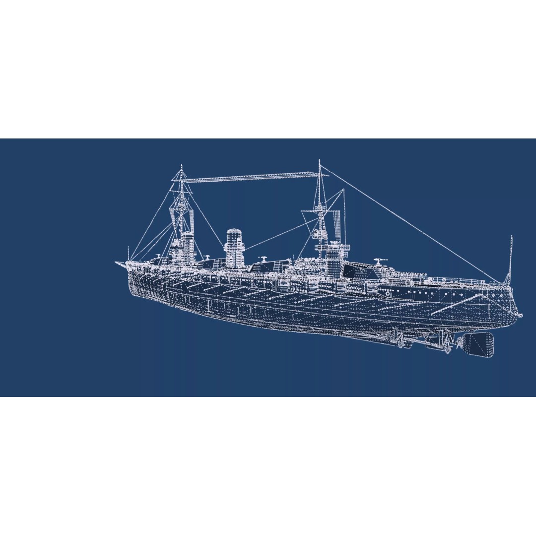Imperial Russian Navy Dreadnought Battleship 3D Model – Detailed, Game-Ready, FBX - View 51