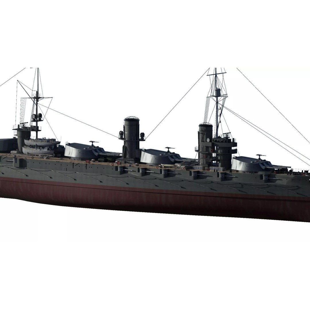 Imperial Russian Navy Dreadnought Battleship 3D Model – Detailed, Game-Ready, FBX - View 7