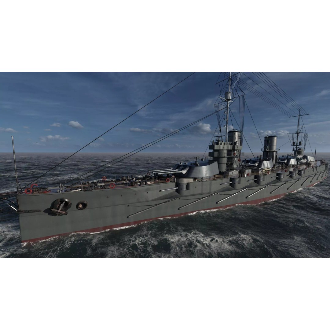 Imperial Russian Navy Dreadnought Battleship 3D Model – Detailed, Game-Ready, FBX - View 9