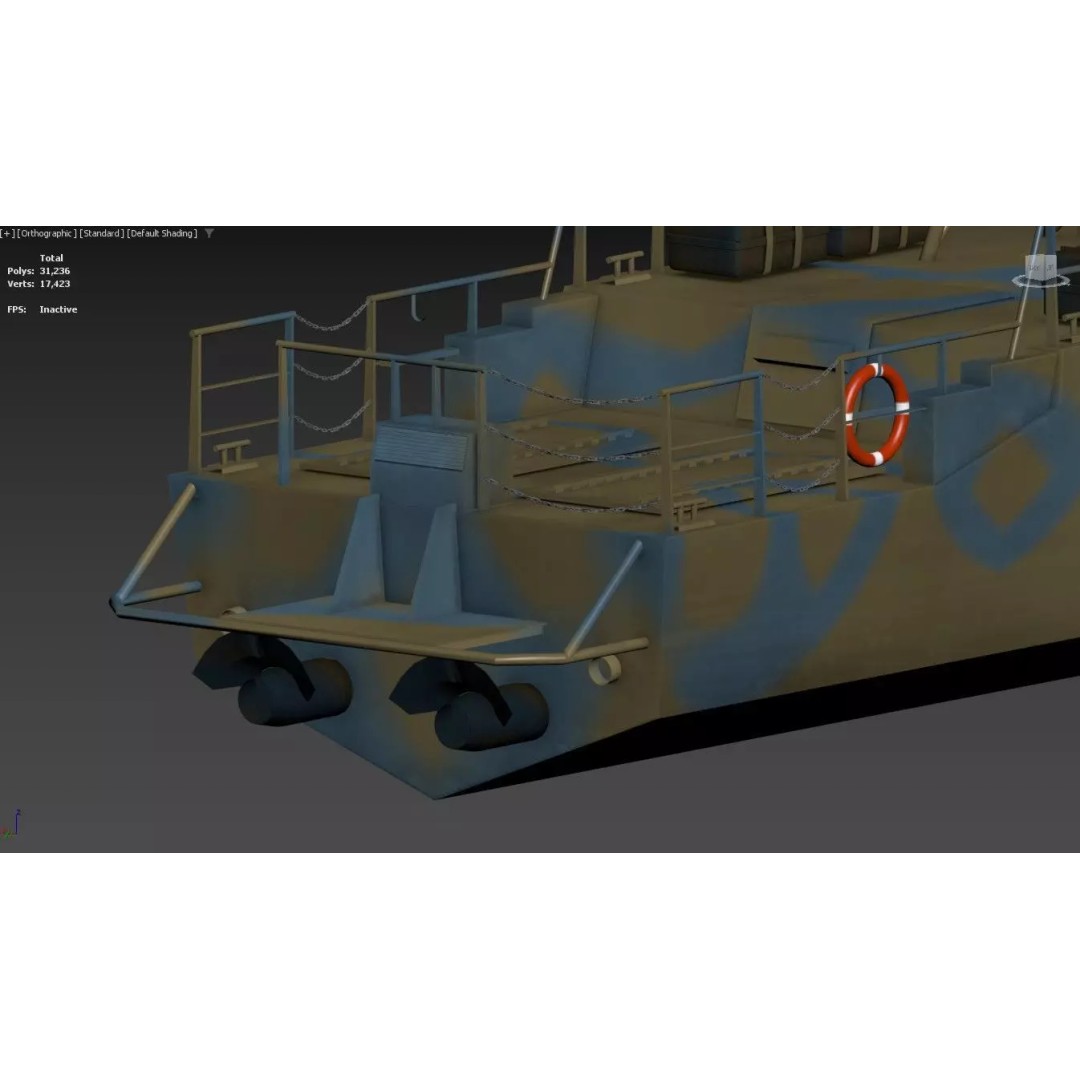 Riverine Patrol Boat 3D Model – Military Fast Assault Craft, FBX - View 11