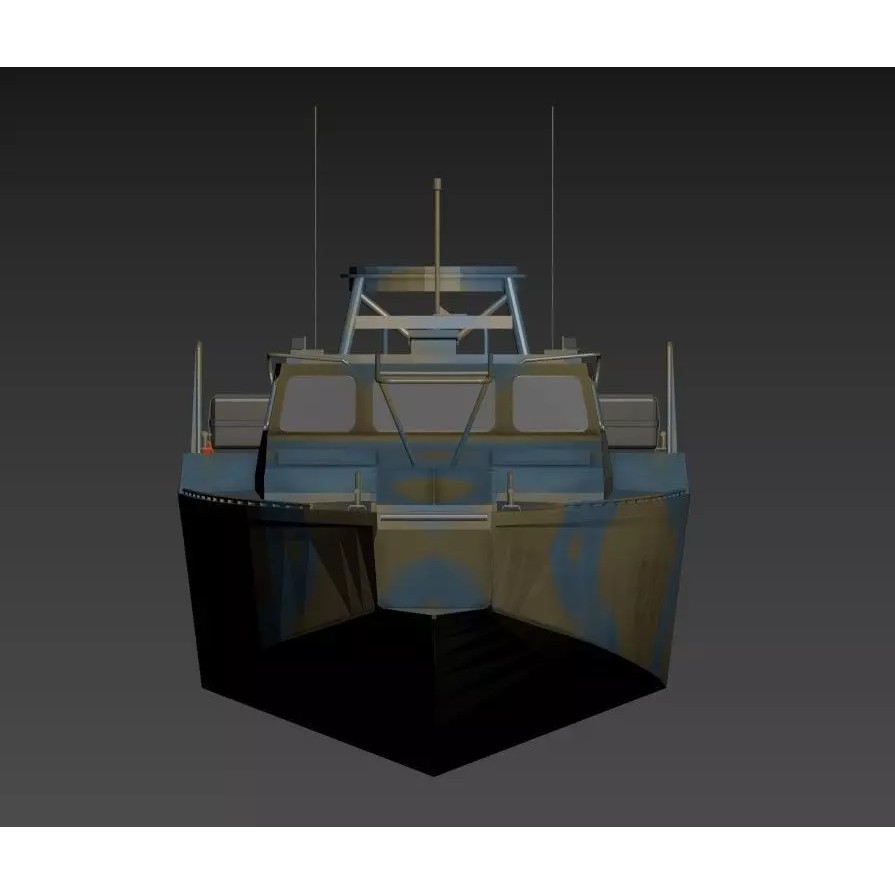 Riverine Patrol Boat 3D Model – Military Fast Assault Craft, FBX - View 7