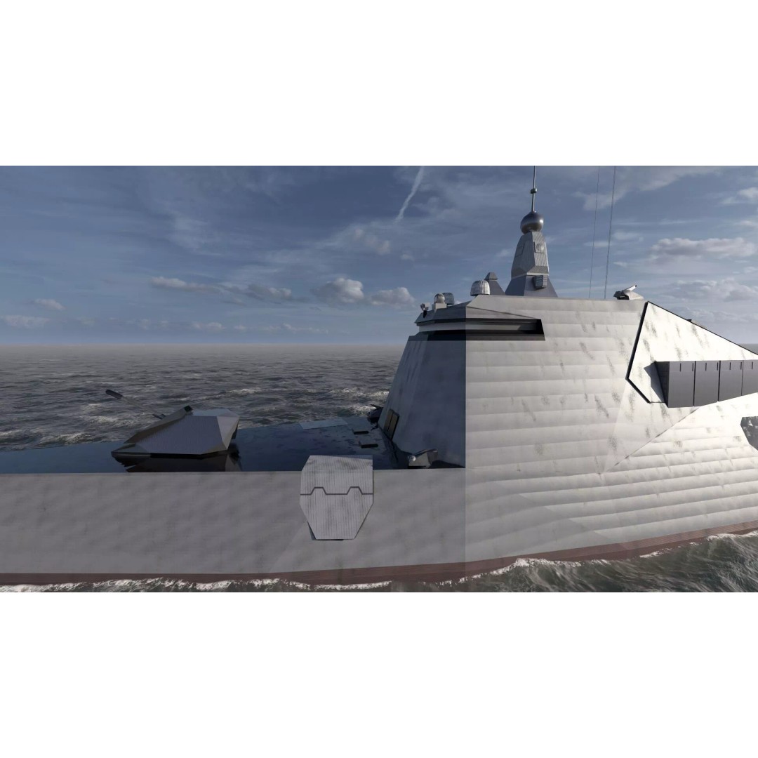 Stealth Frigate 3D Model – Detailed Military Watercraft, OBJ, FBX - View 10