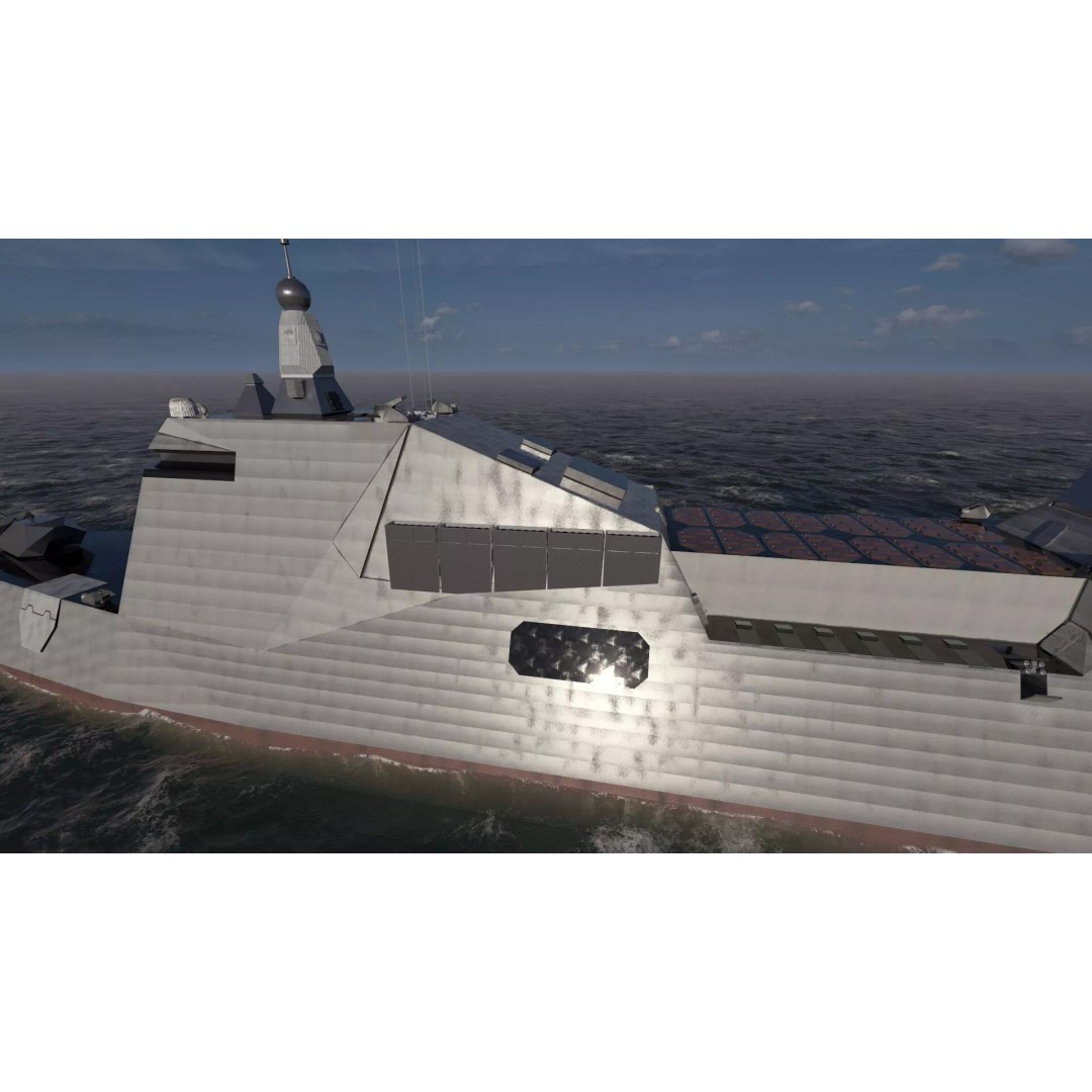 Stealth Frigate 3D Model – Detailed Military Watercraft, OBJ, FBX - View 11