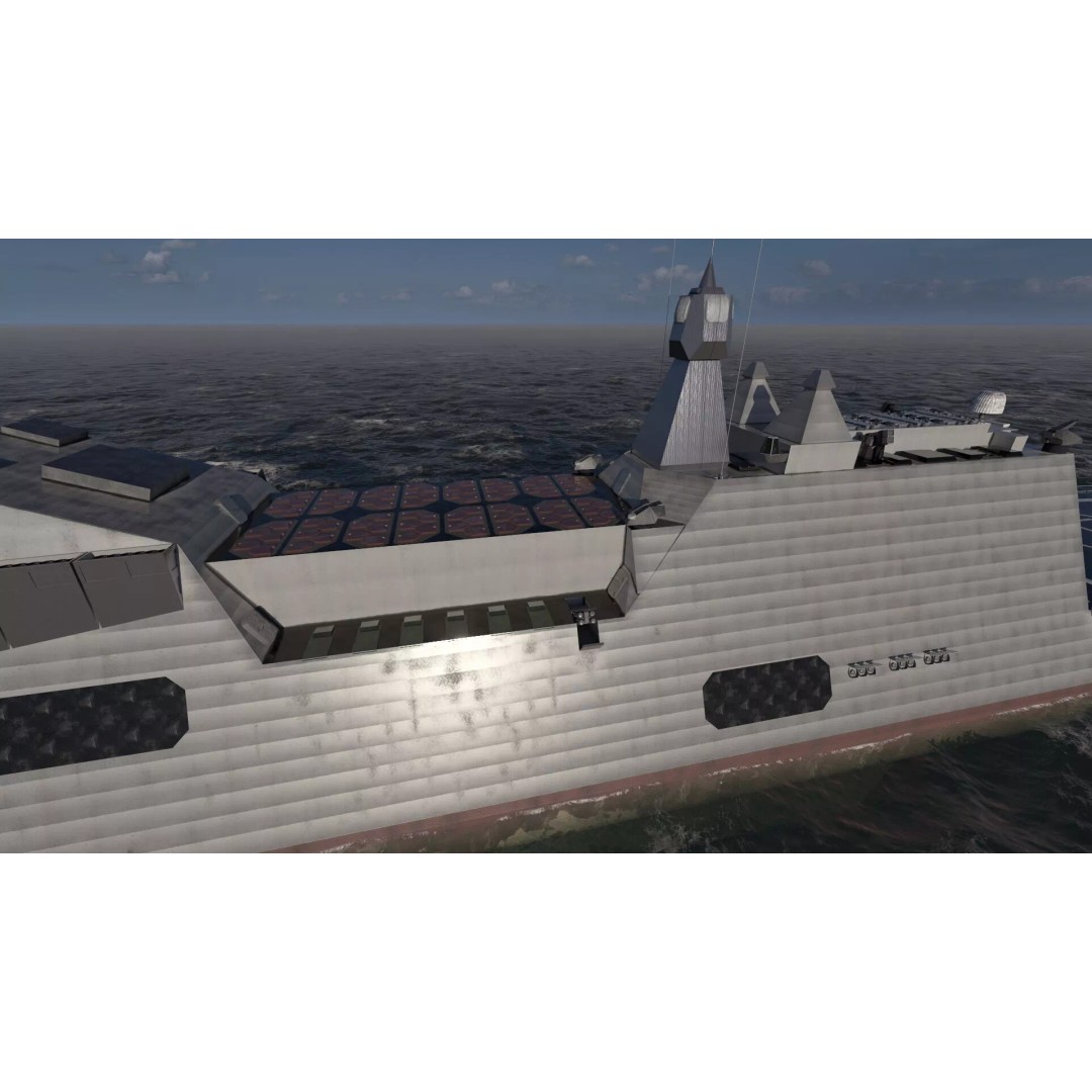 Stealth Frigate 3D Model – Detailed Military Watercraft, OBJ, FBX - View 12