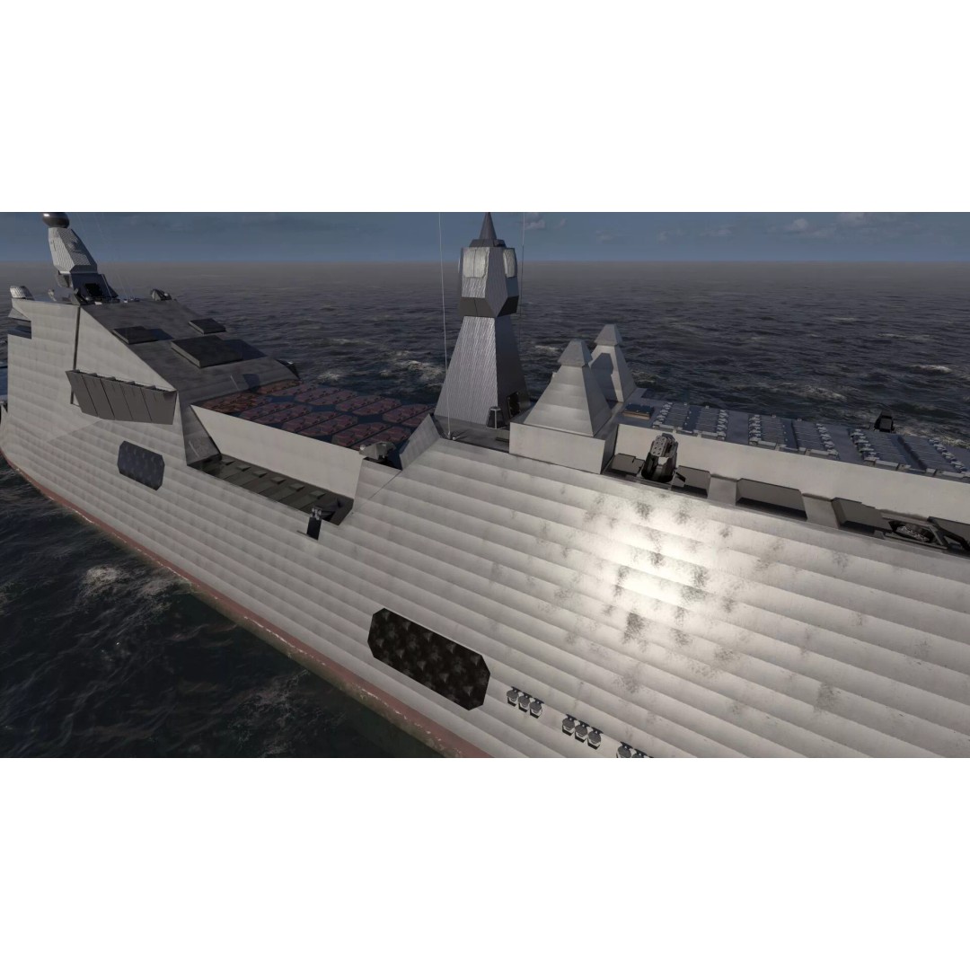 Stealth Frigate 3D Model – Detailed Military Watercraft, OBJ, FBX - View 13