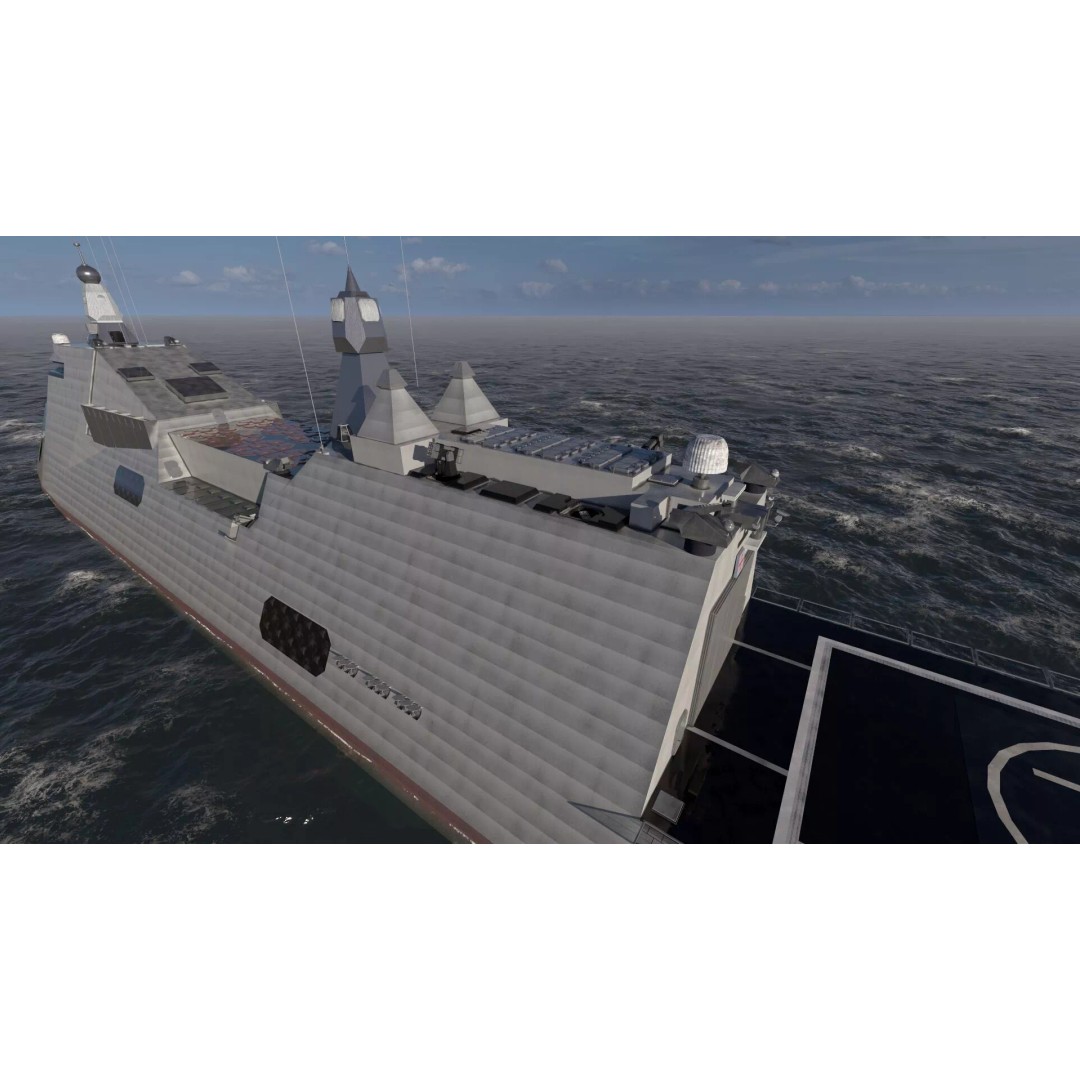 Stealth Frigate 3D Model – Detailed Military Watercraft, OBJ, FBX - View 14